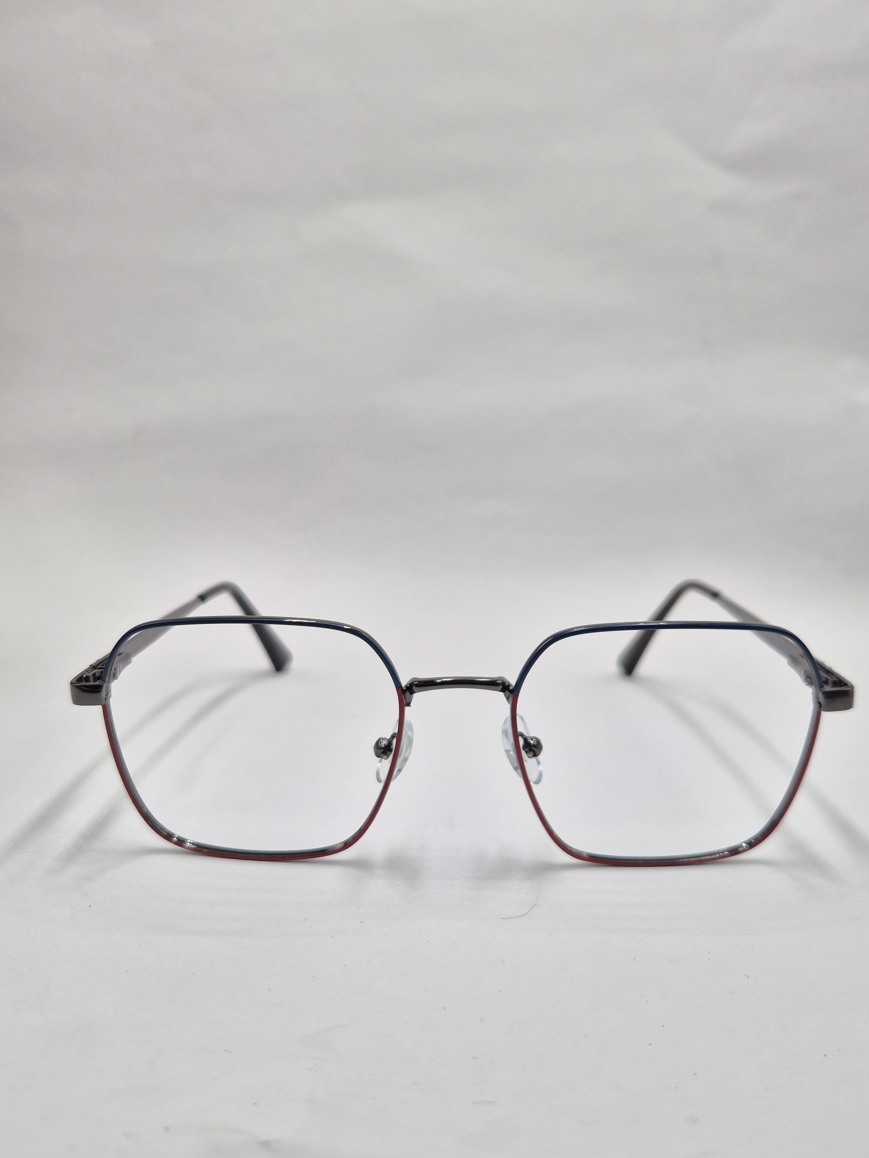 vision plus metallic blue and red metal frame