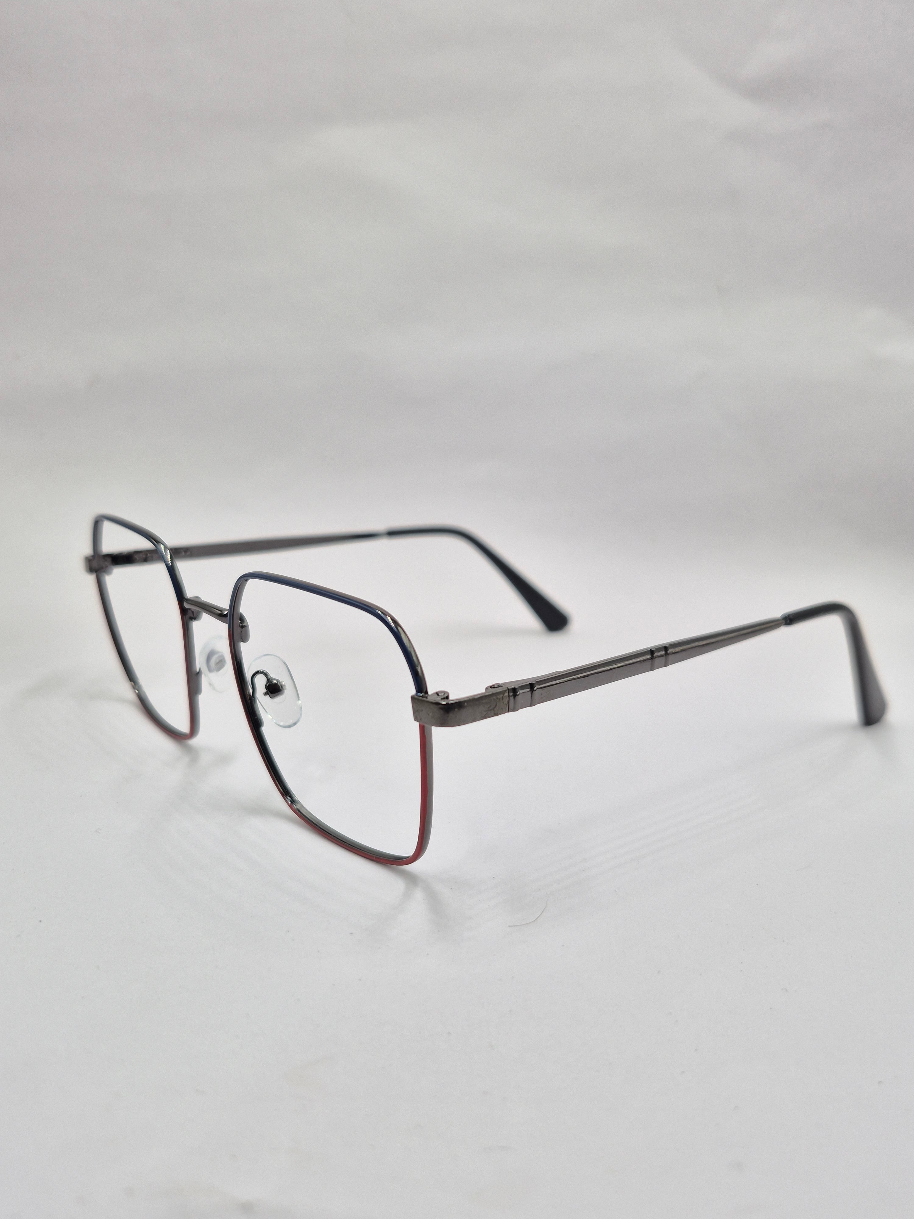 vision plus metallic blue and red metal frame