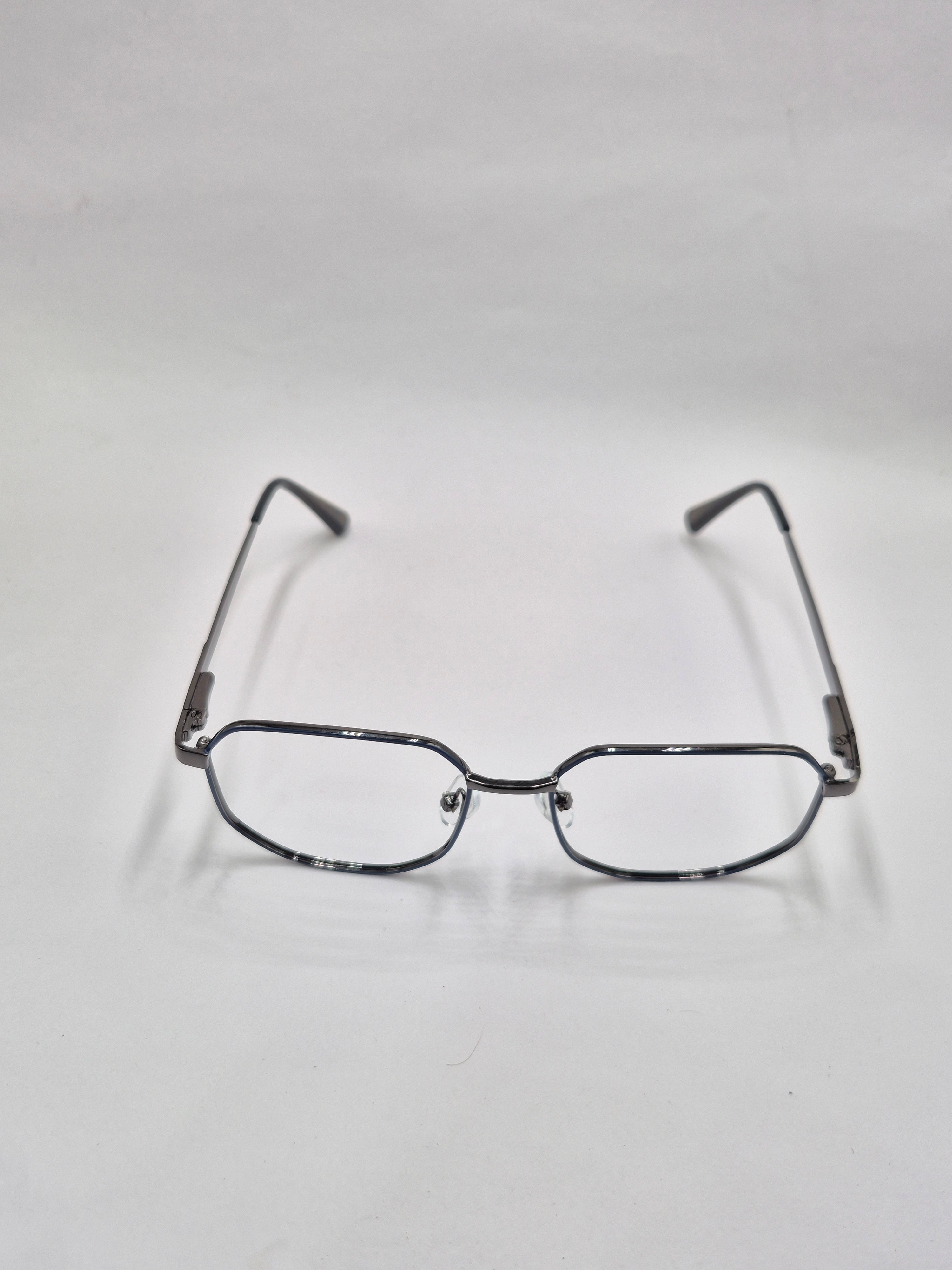 vision plus metallic silver and black metal frame