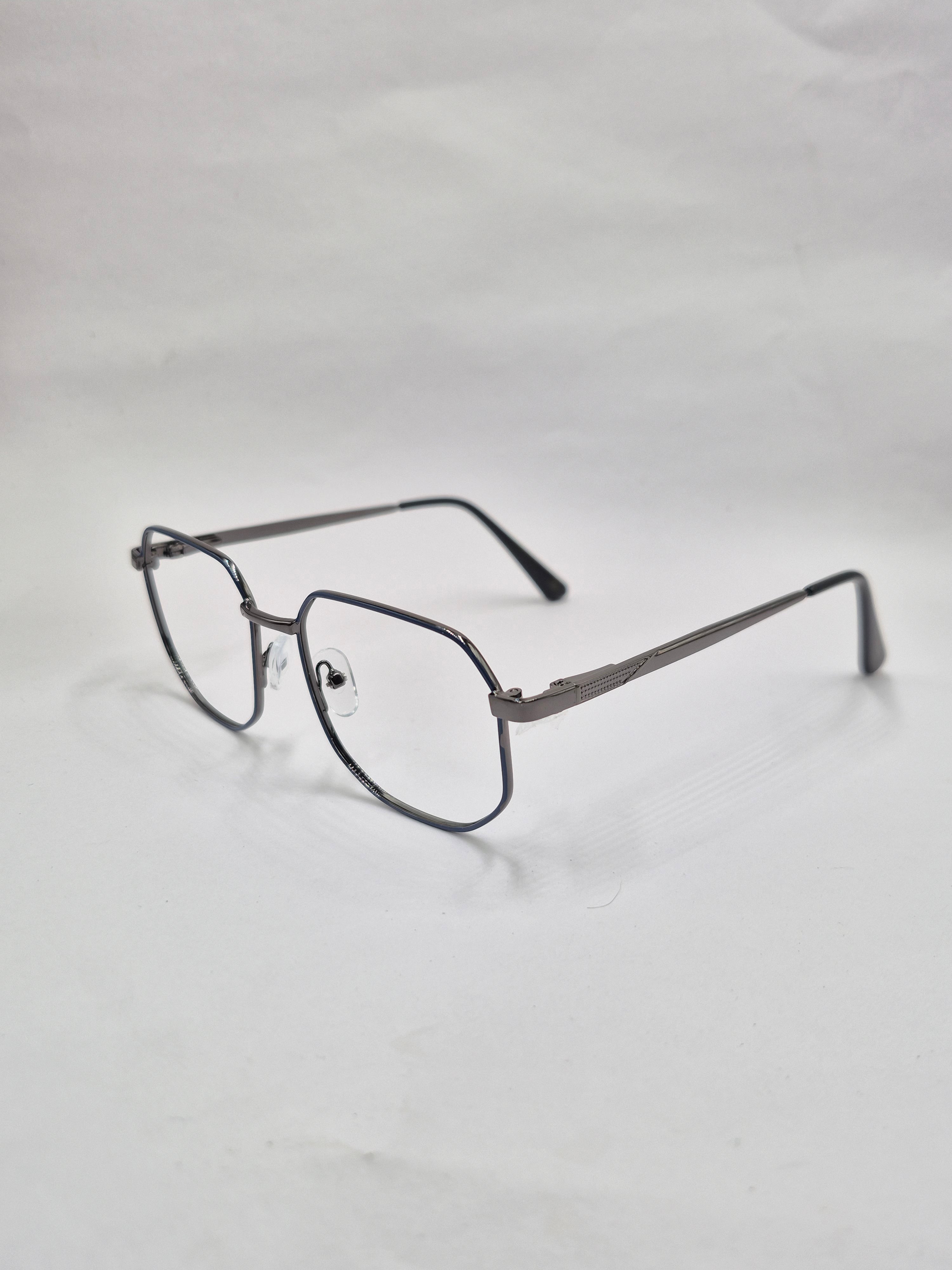 vision plus metallic silver and black metal frame