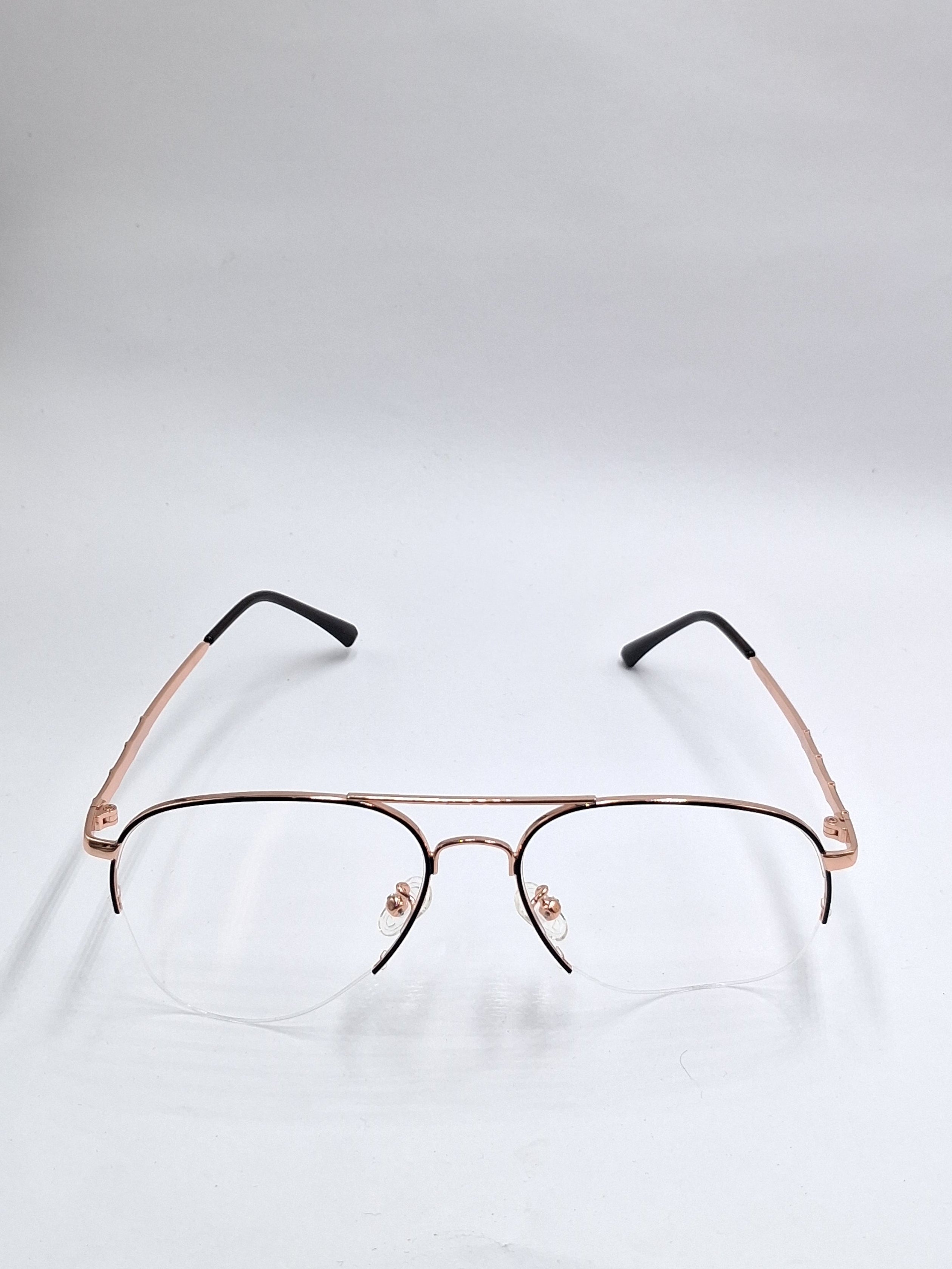 vision plus metallic rose gold metal frame