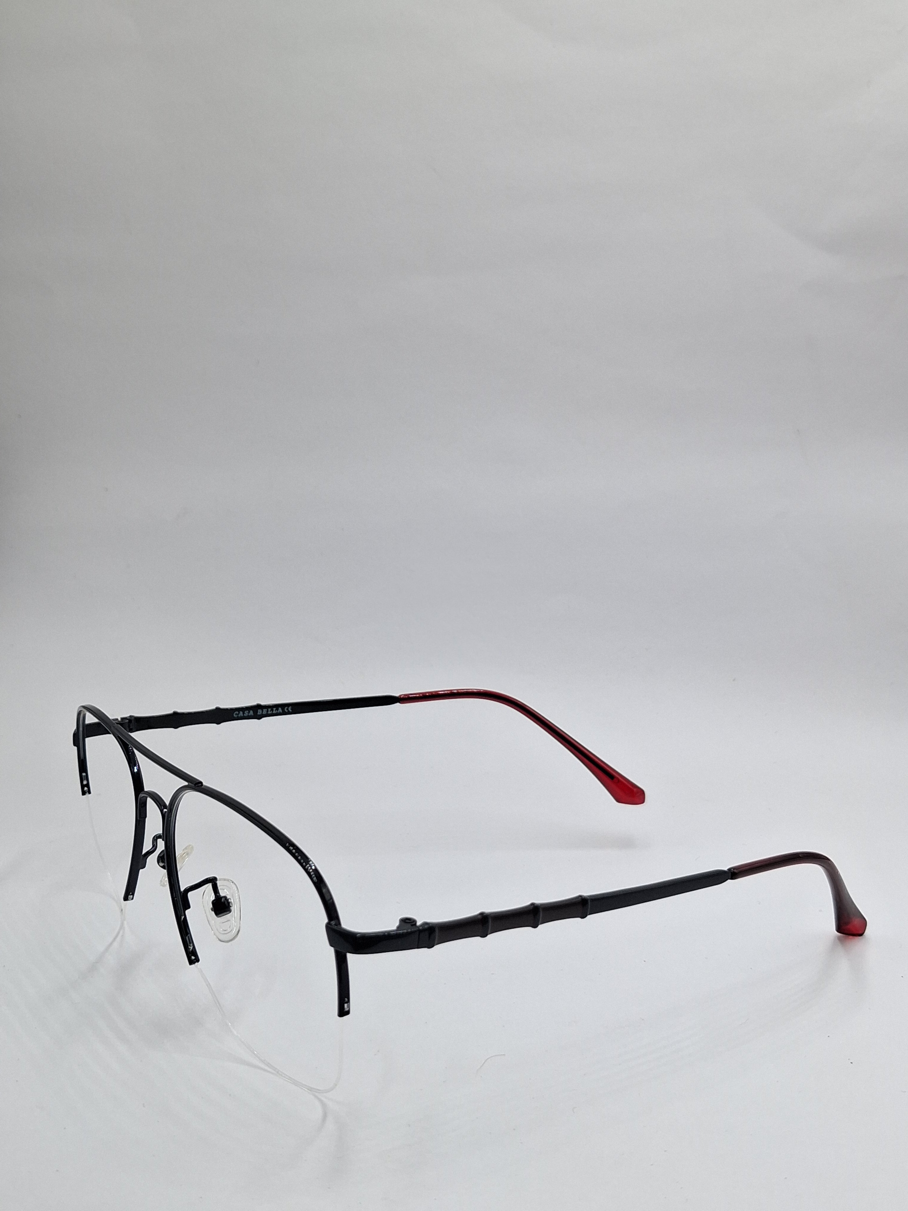 vision plus metallic black and maroon metal frame