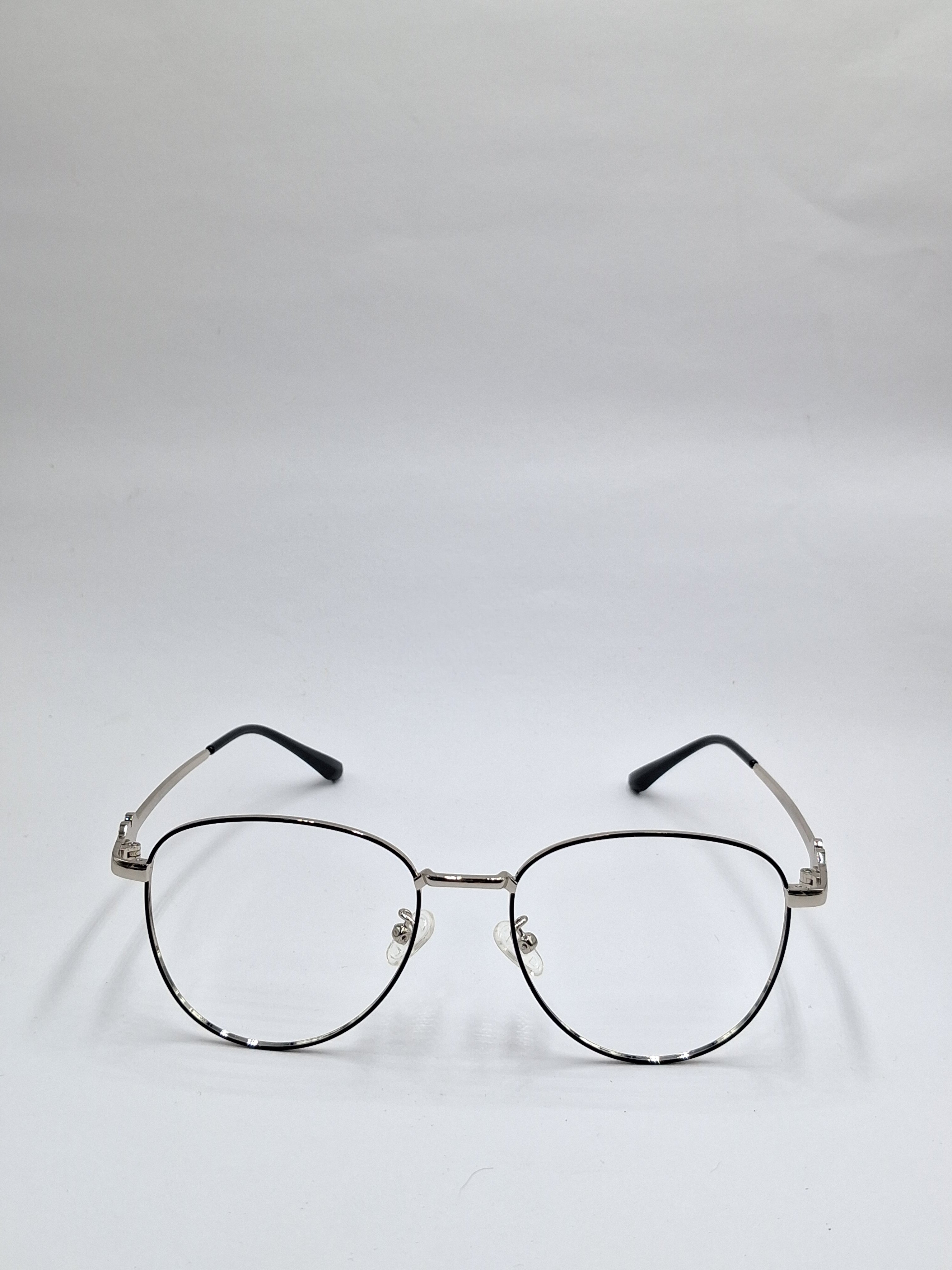vision plus metallic silver and black metal frame