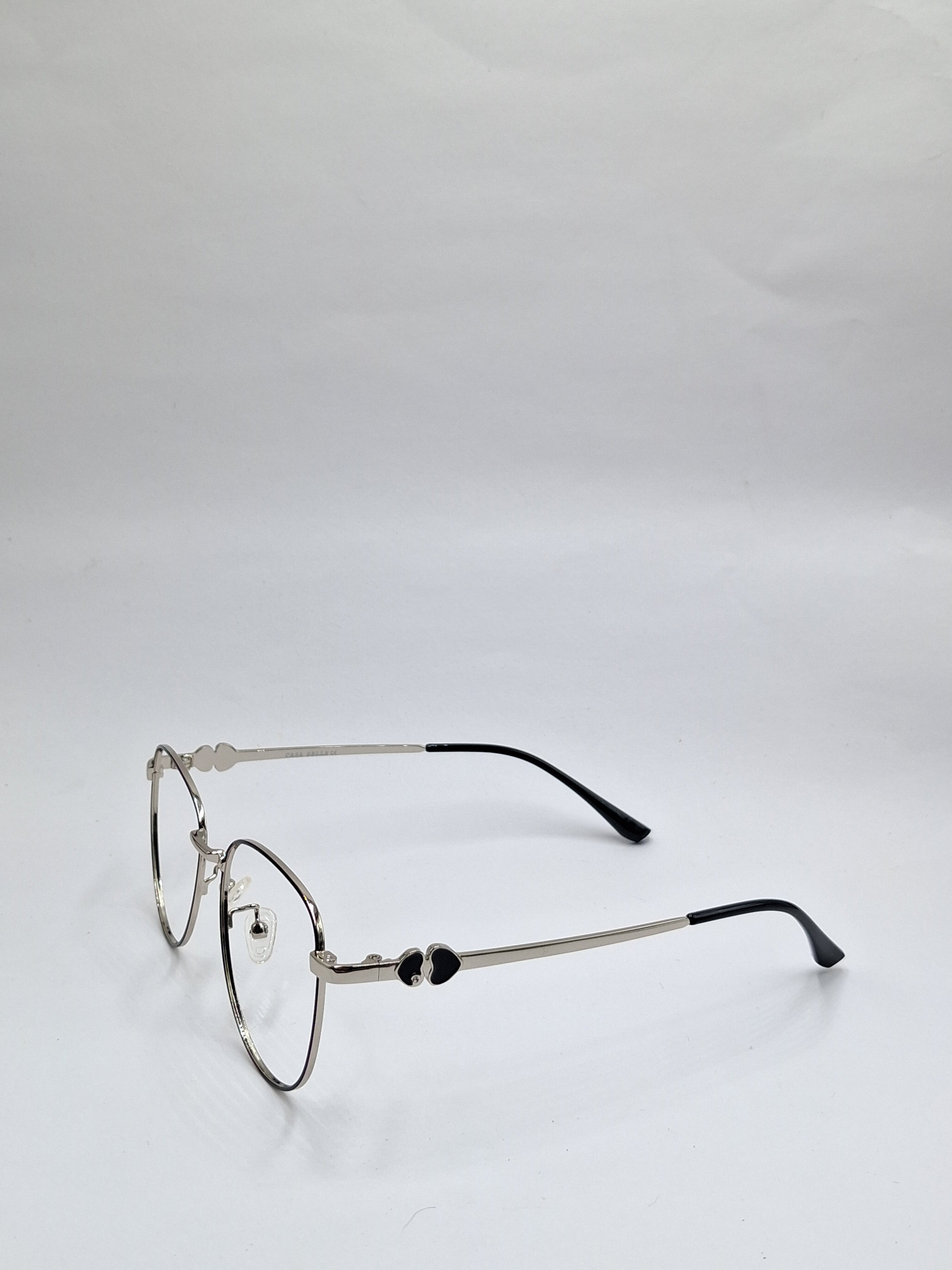 vision plus metallic silver and black metal frame