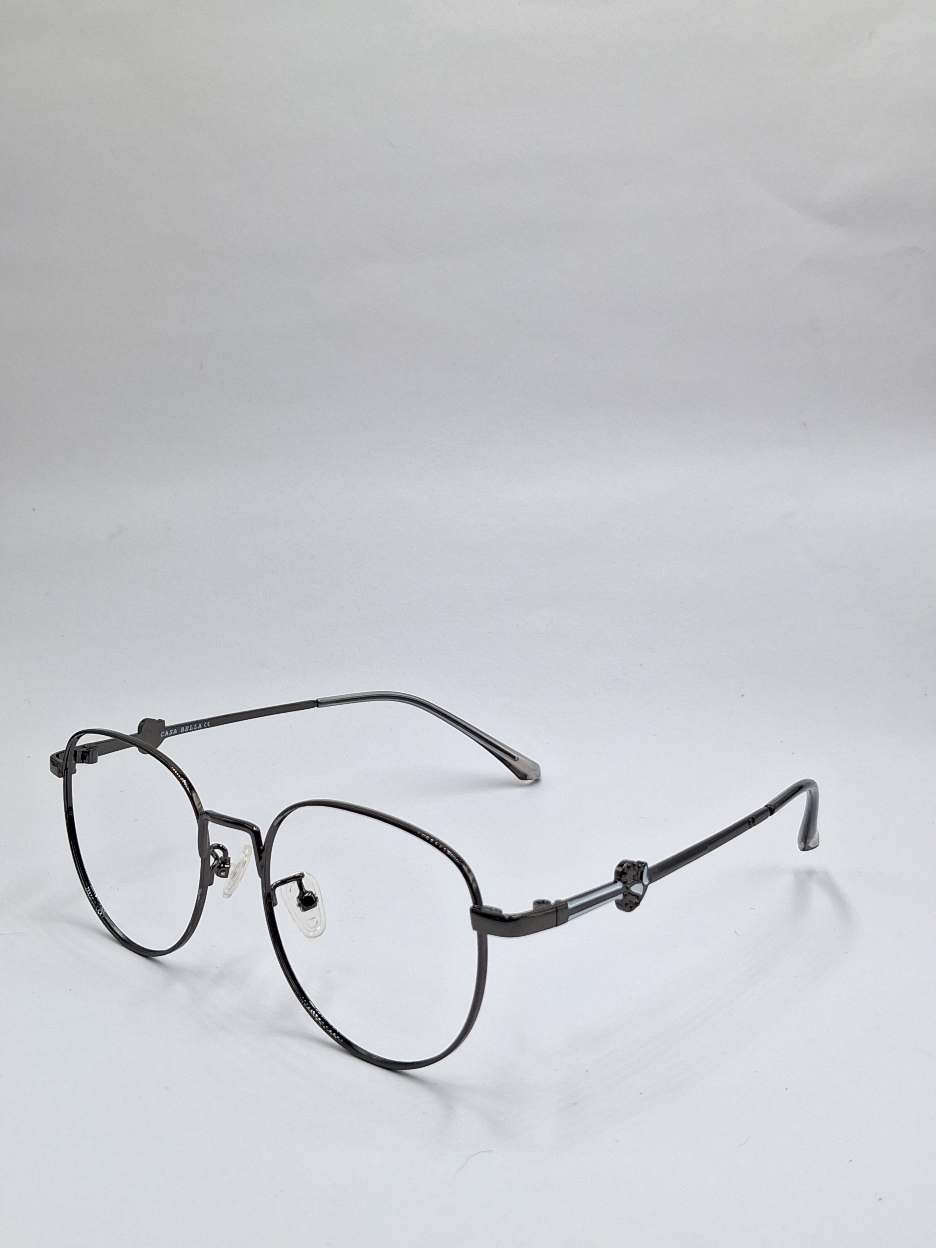 vision plus metallic gun metal white strip frame