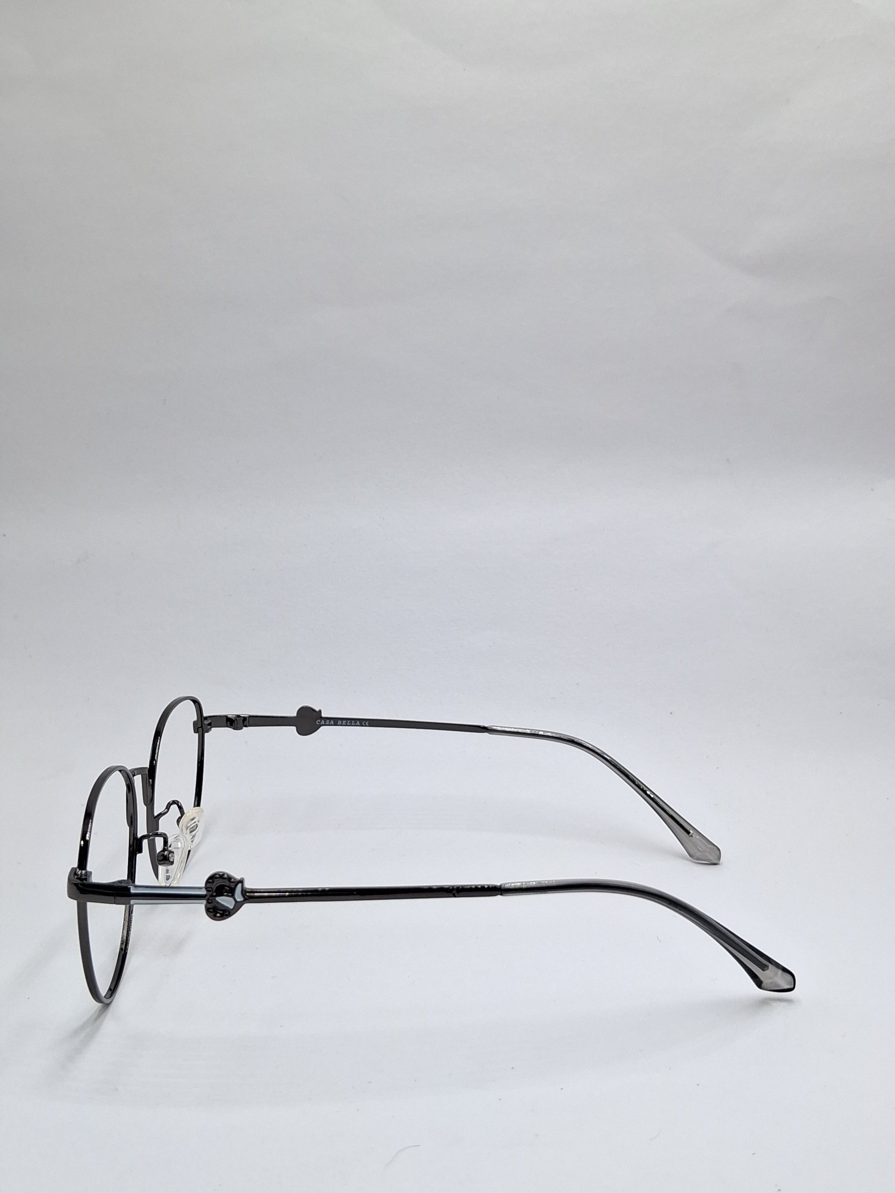 vision plus metallic gun metal white strip frame