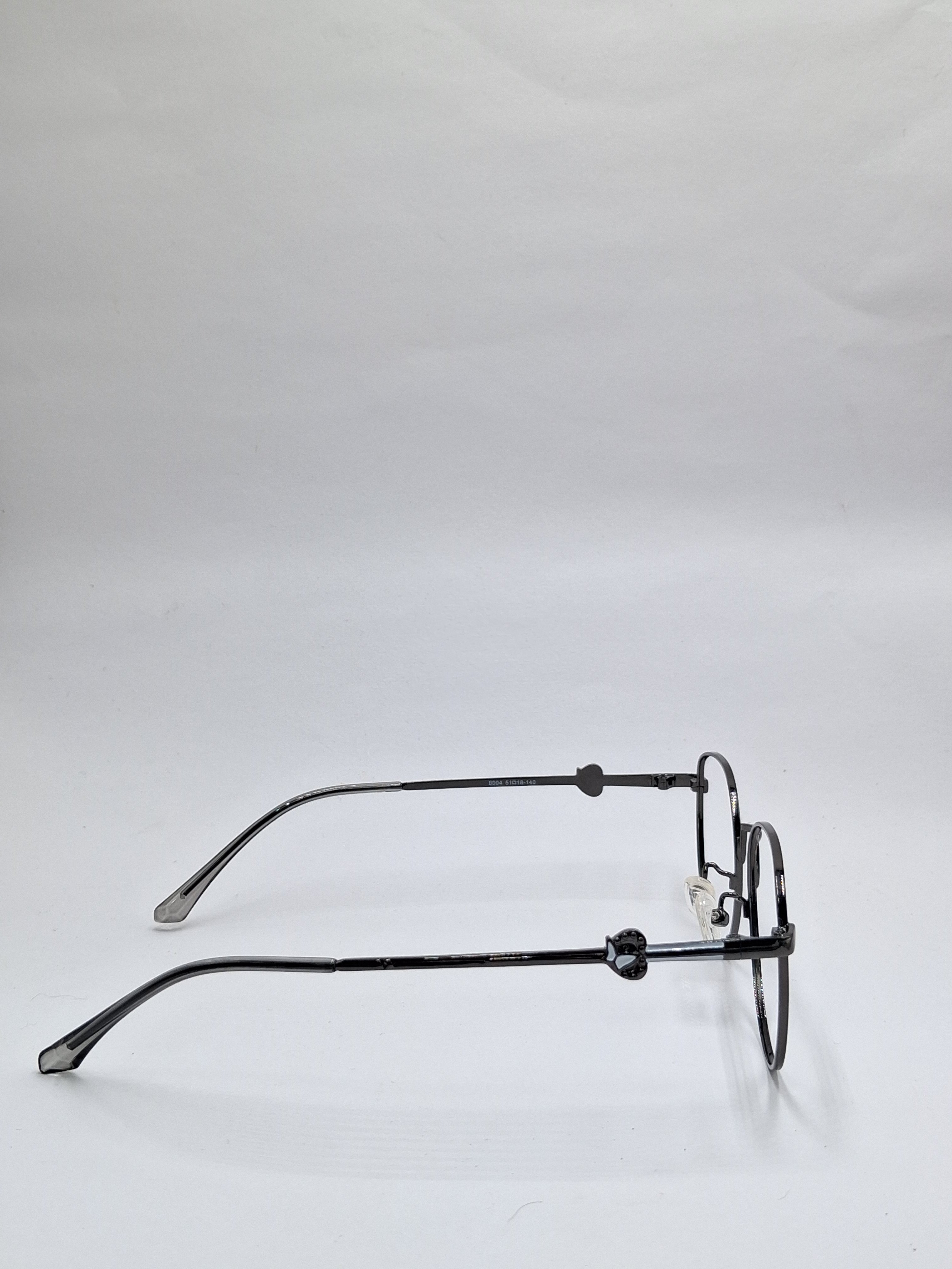 vision plus metallic gun metal white strip frame