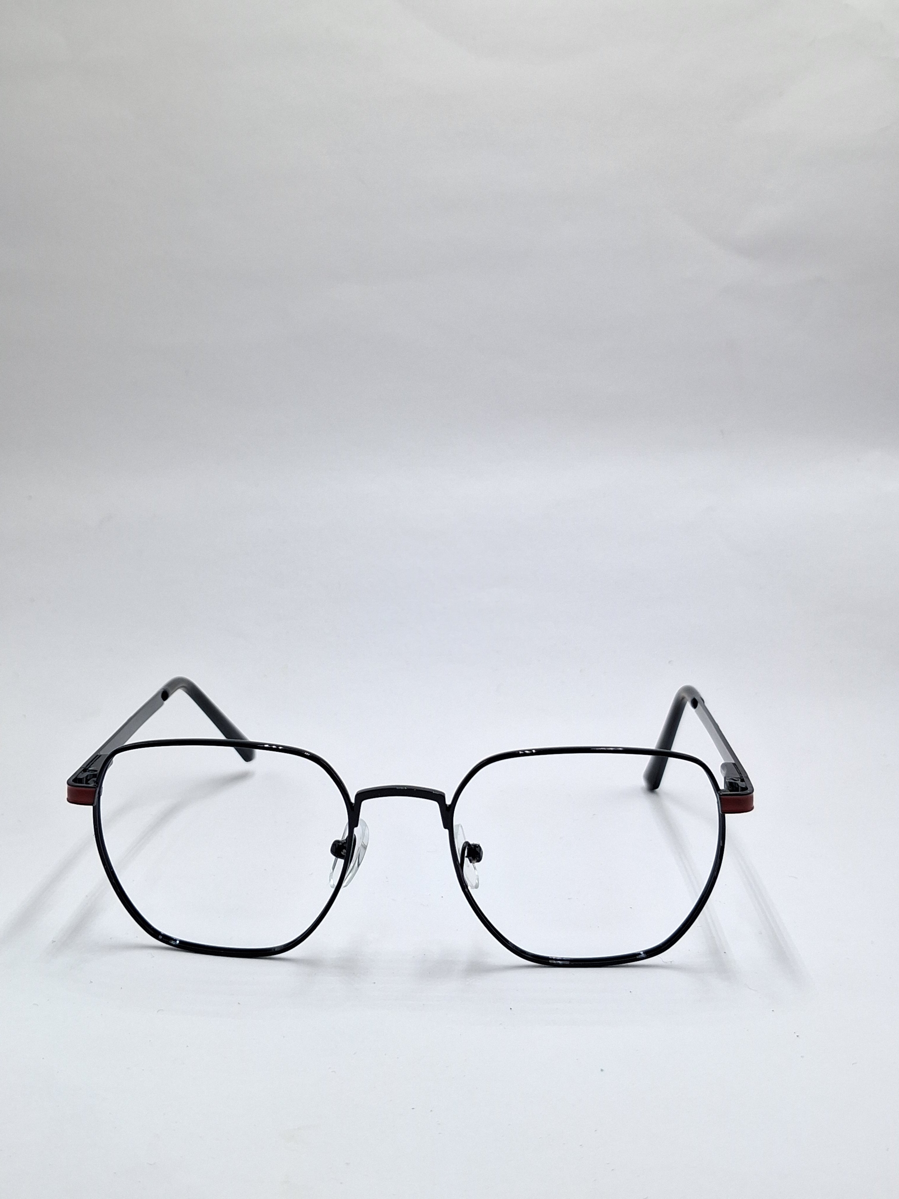 vision plus metallic black and red strip metal frame