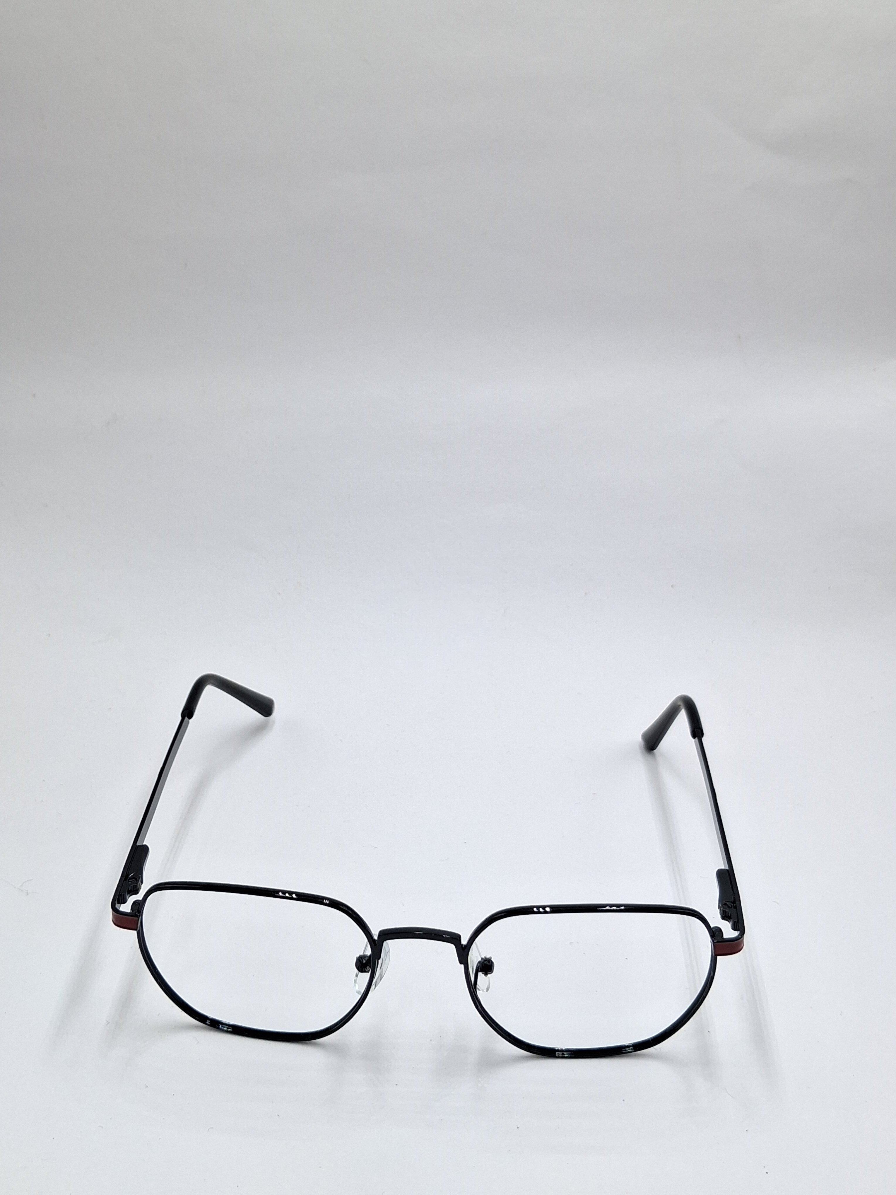 vision plus metallic black and red strip metal frame