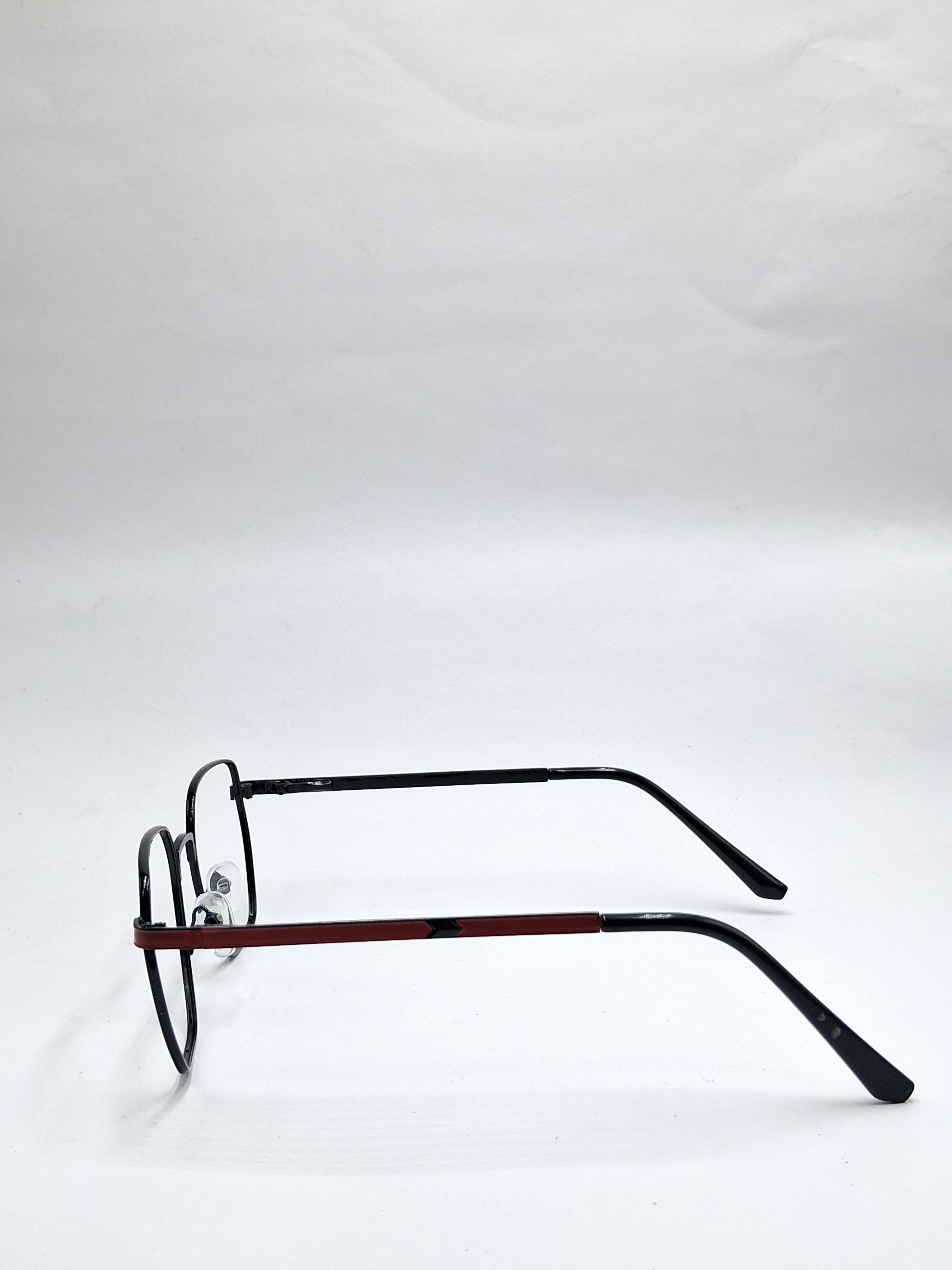 vision plus metallic black and red strip metal frame