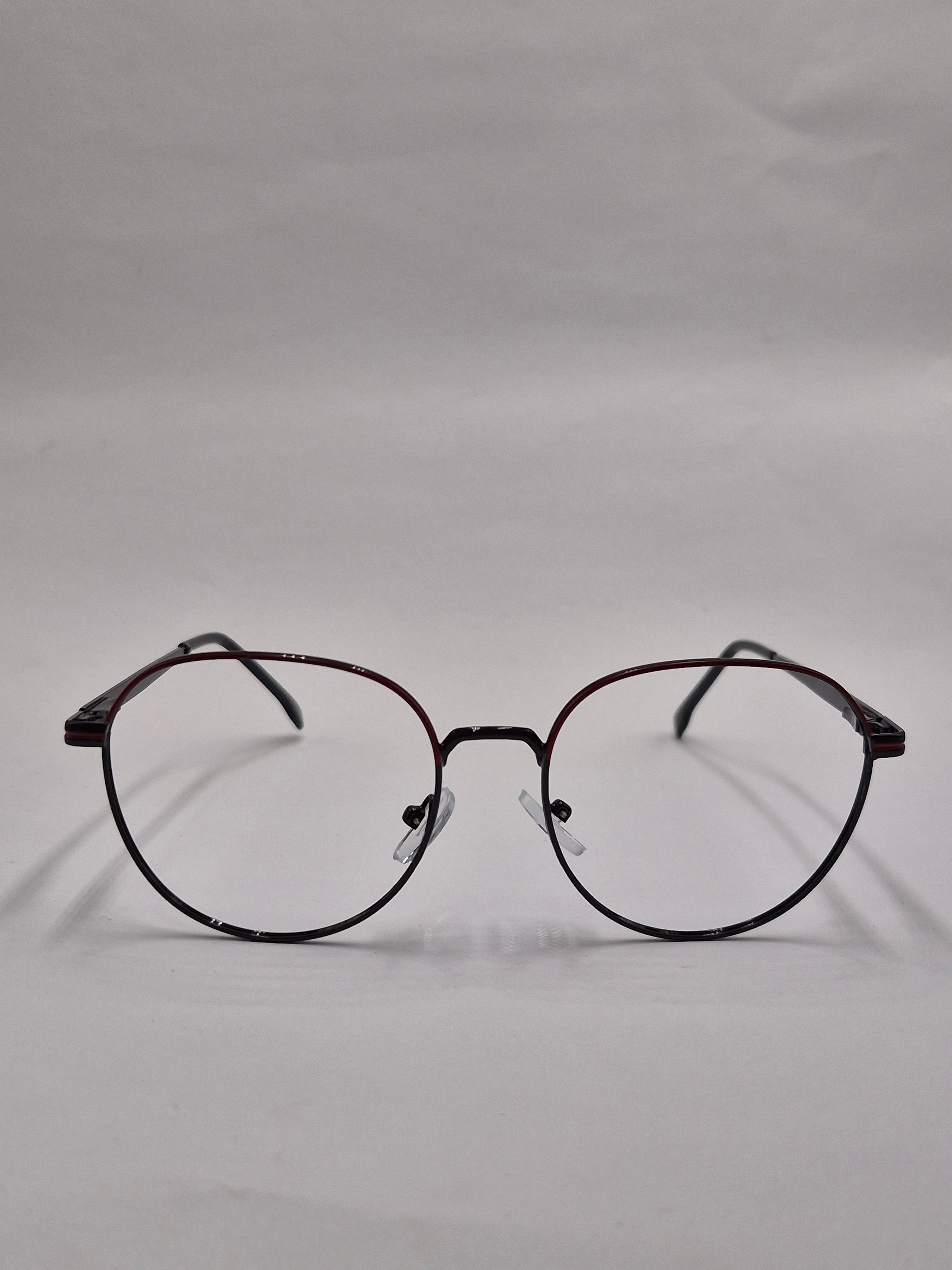 vision plus metallic black and red metal frame