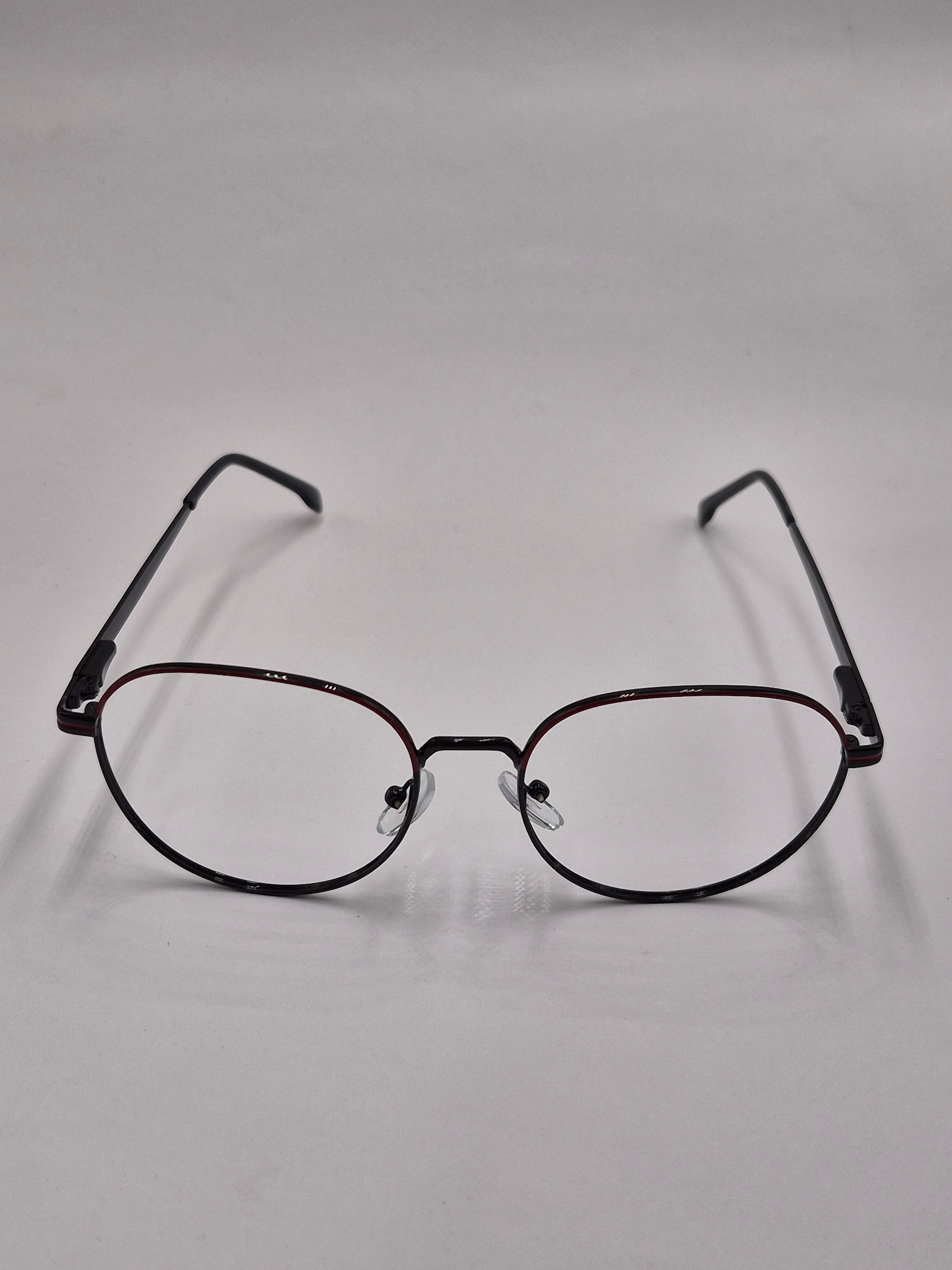 vision plus metallic black and red metal frame