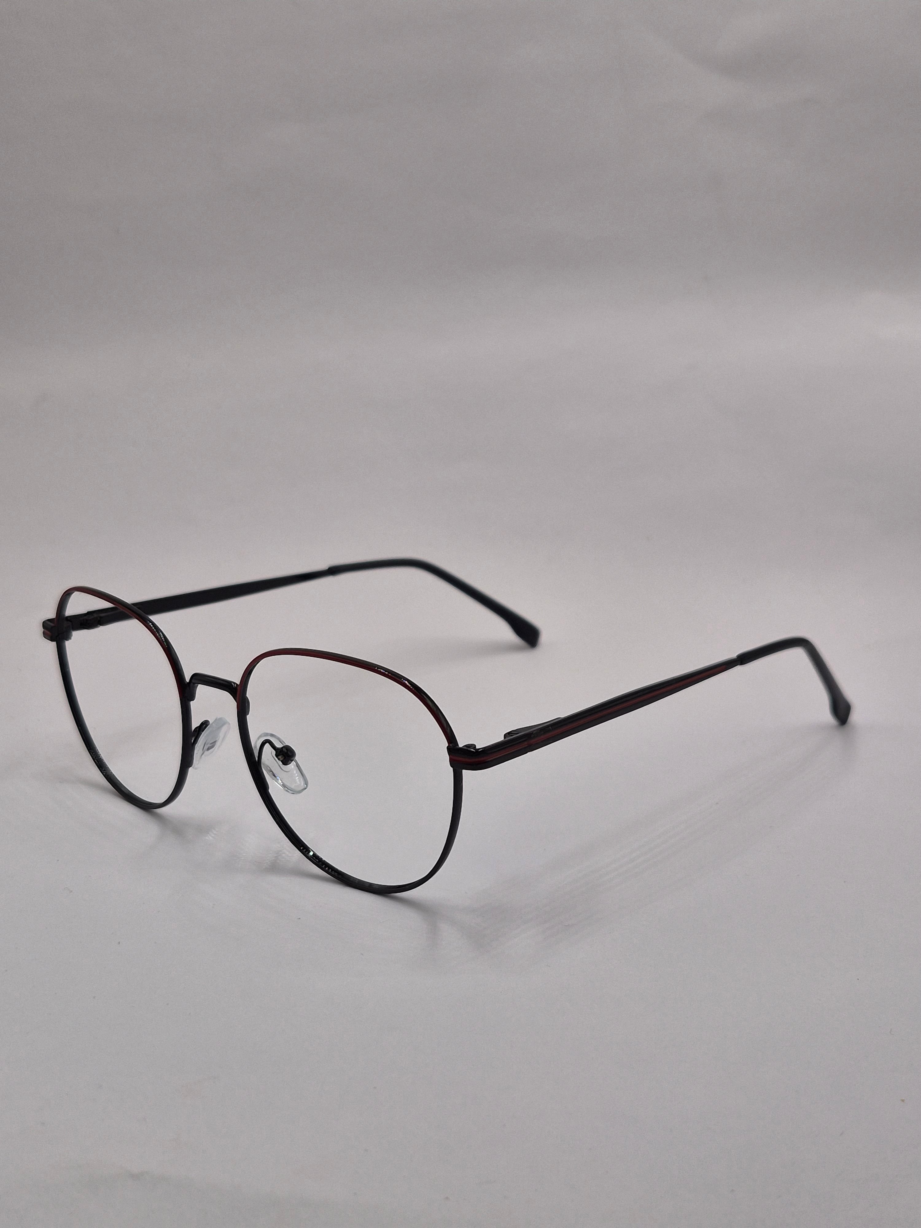 vision plus metallic black and red metal frame