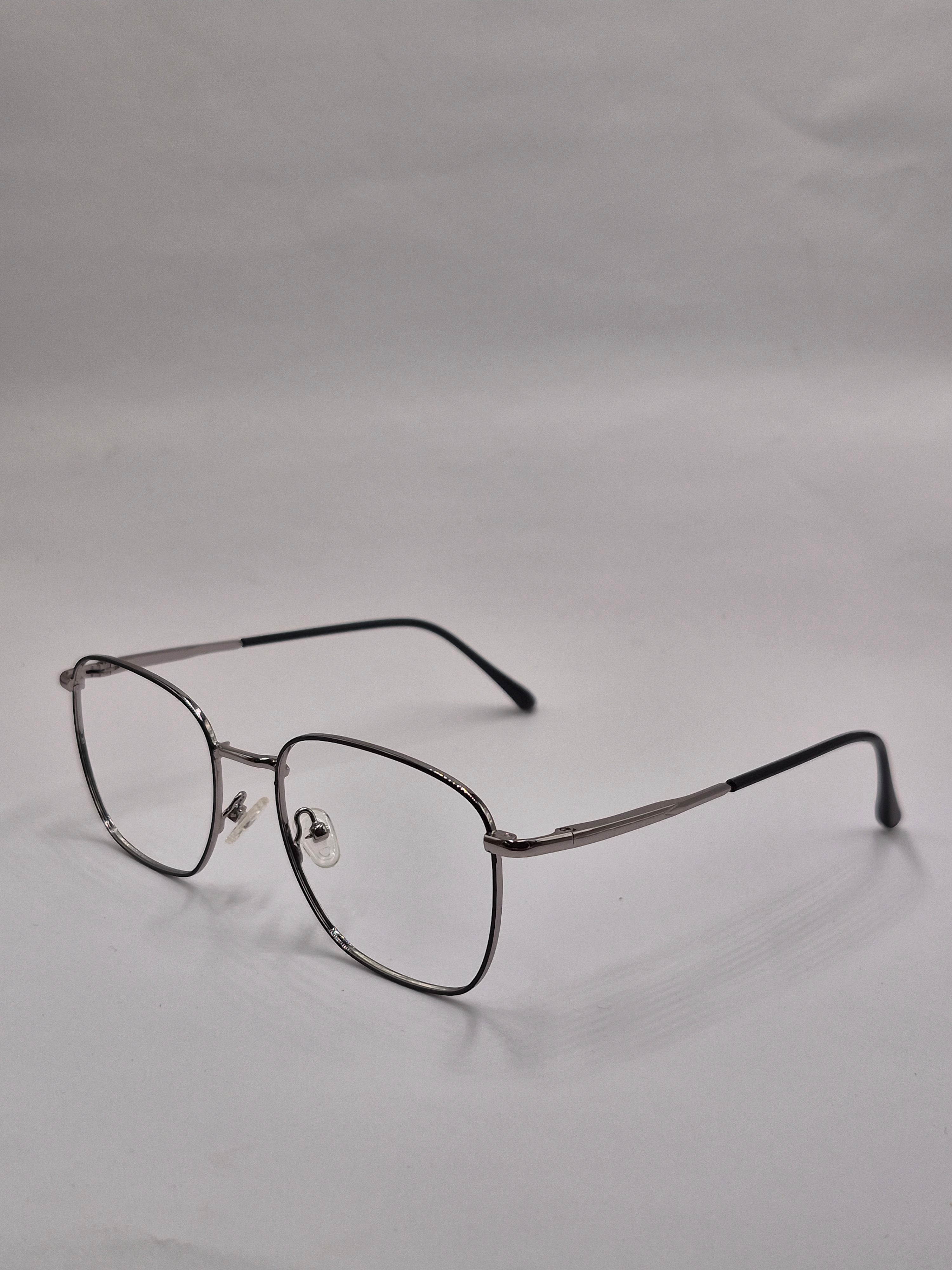vision plus metallic black and silver metal frame