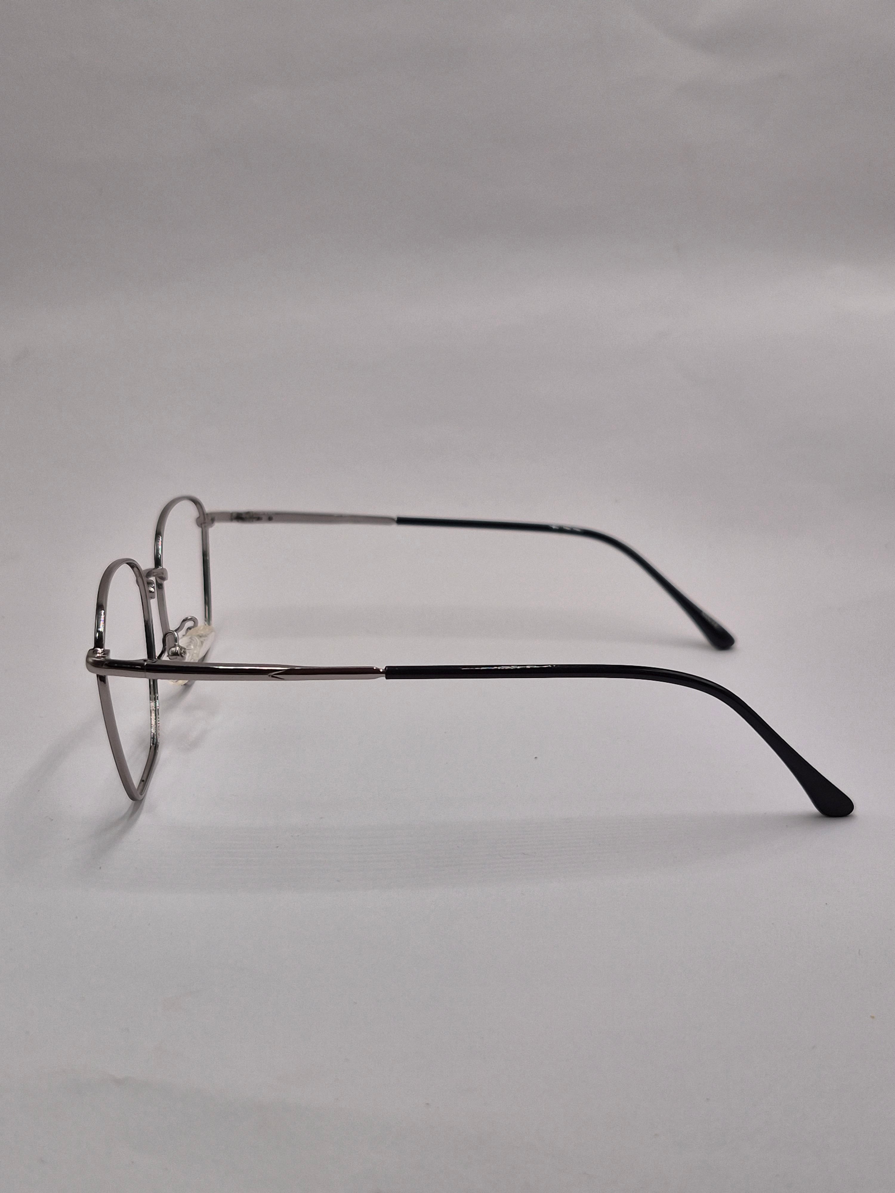 vision plus metallic black and silver metal frame