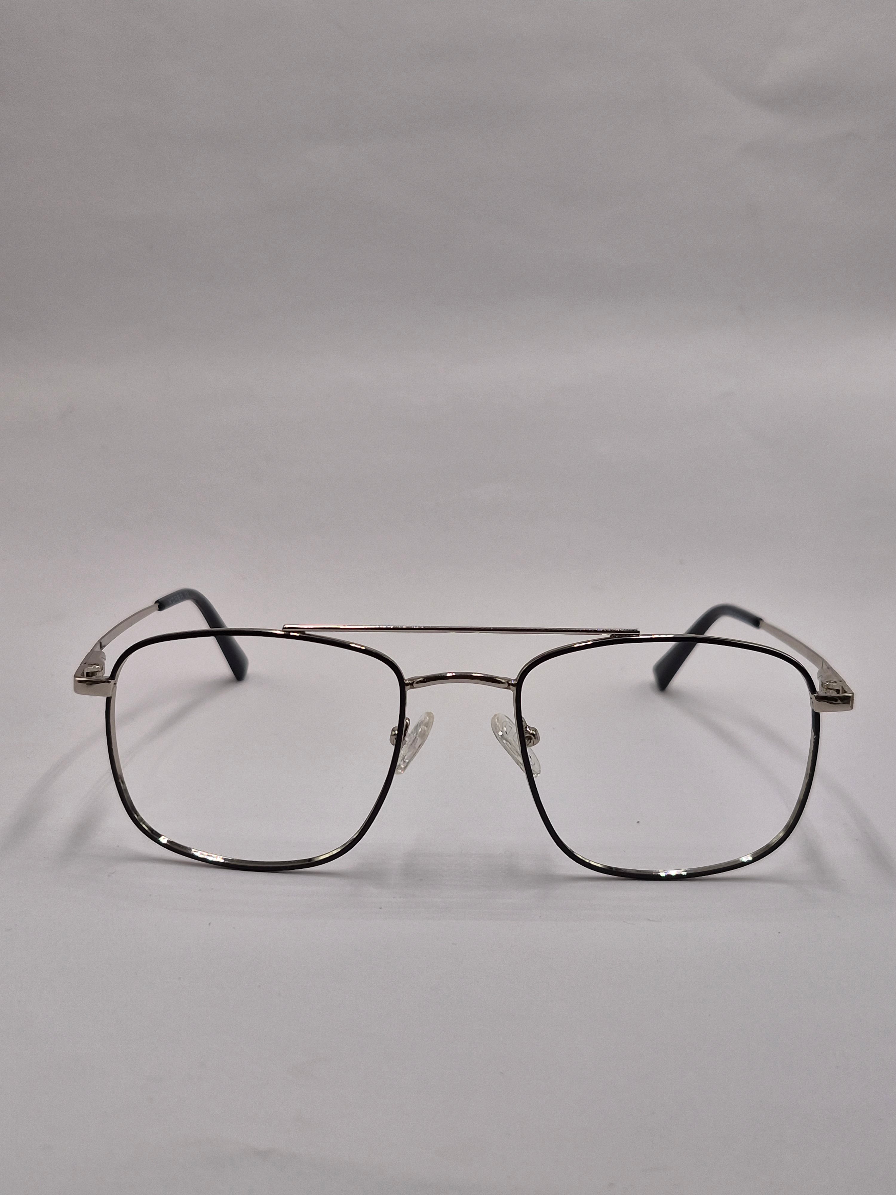 vision plus metallic double bar silver metal frame