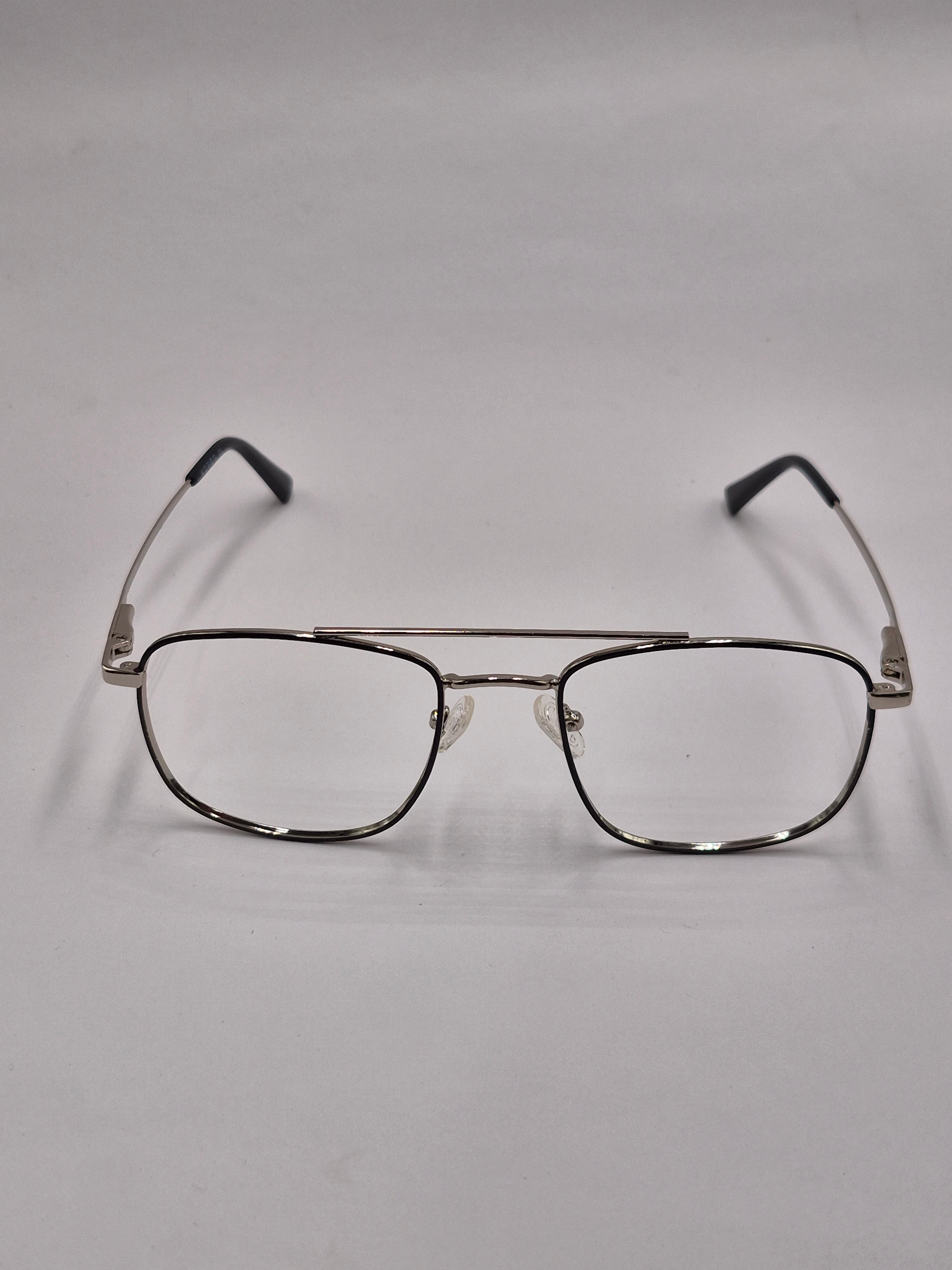 vision plus metallic double bar silver metal frame