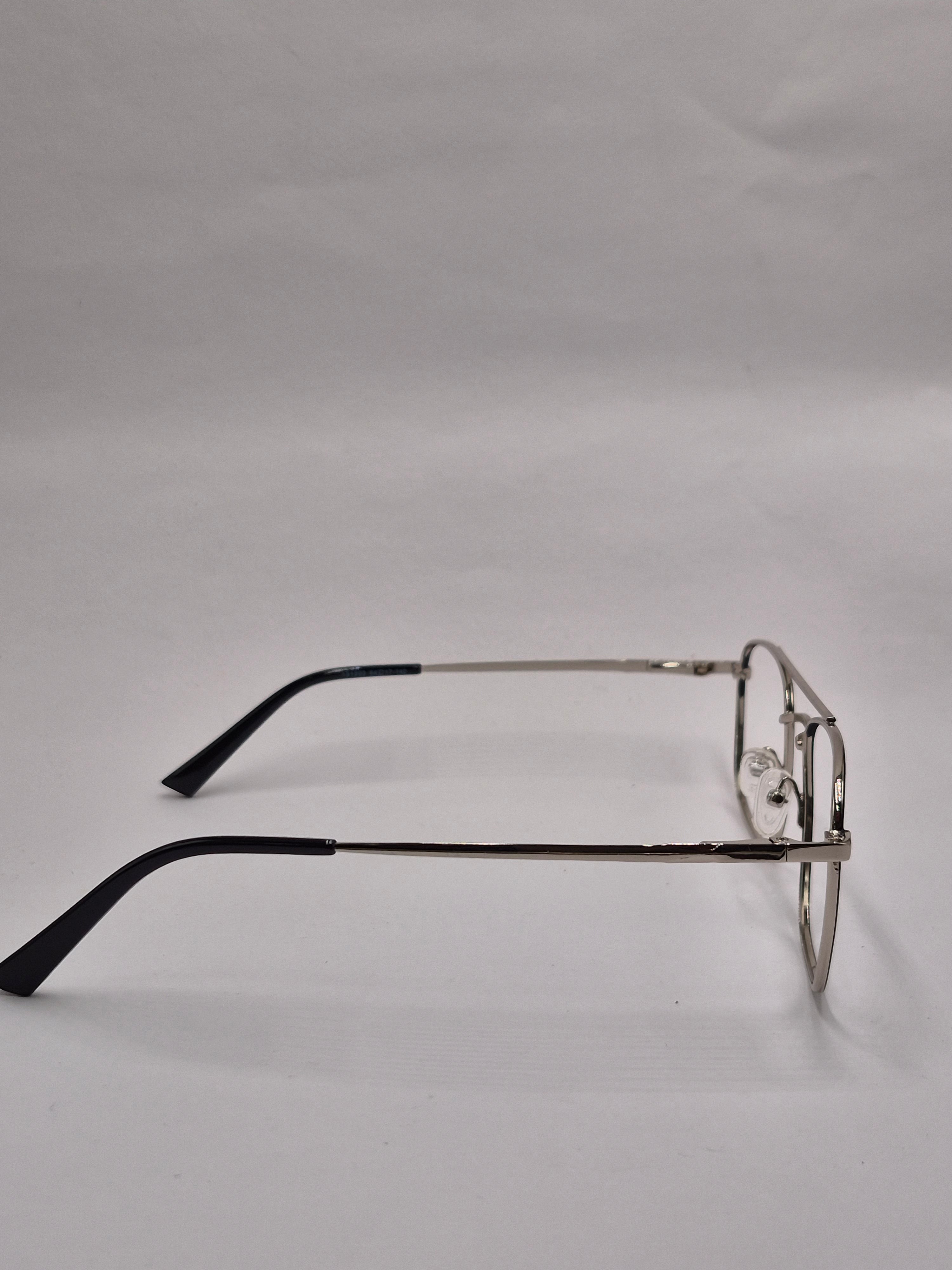 vision plus metallic double bar silver metal frame