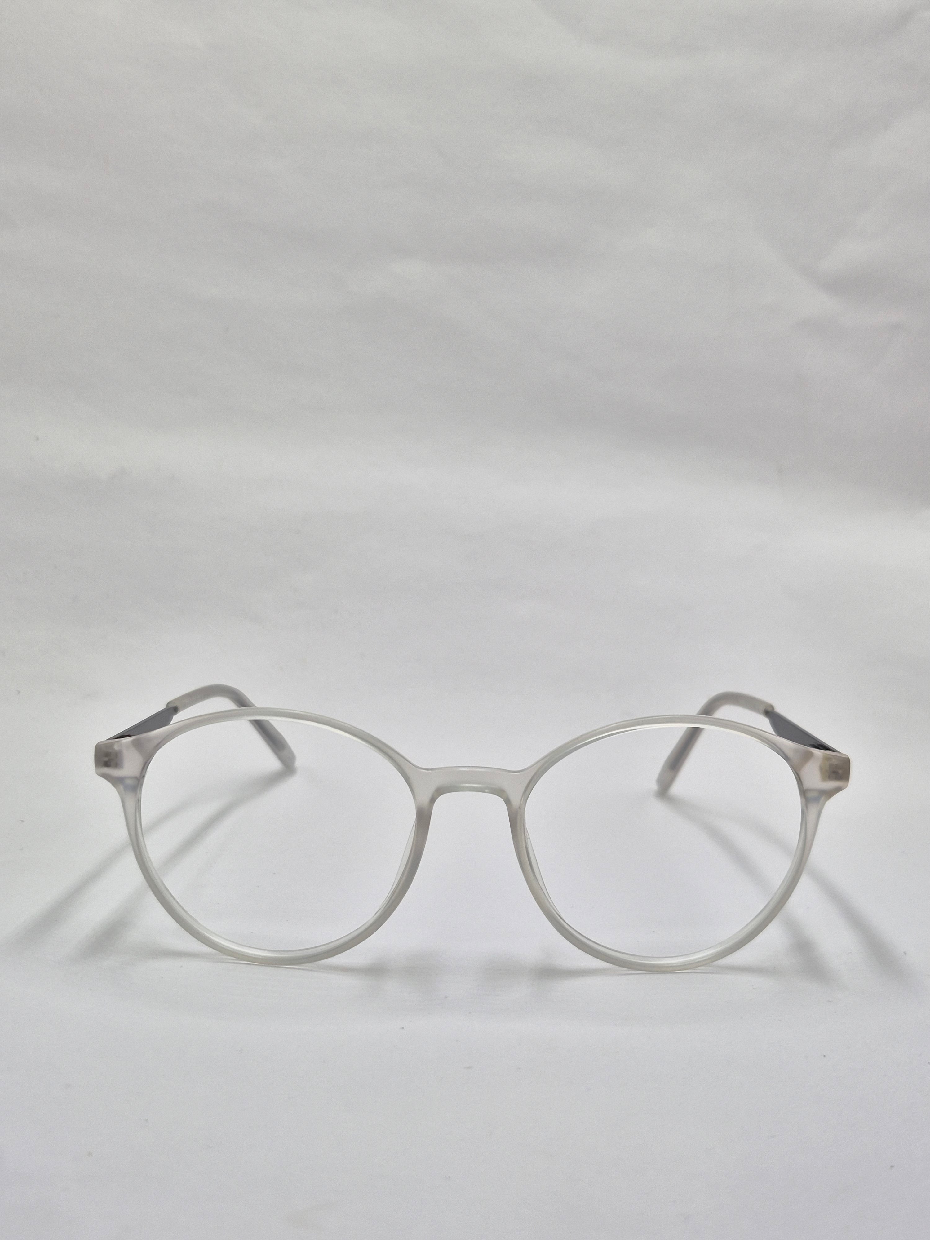 vision plus transparent white and black with metal frame