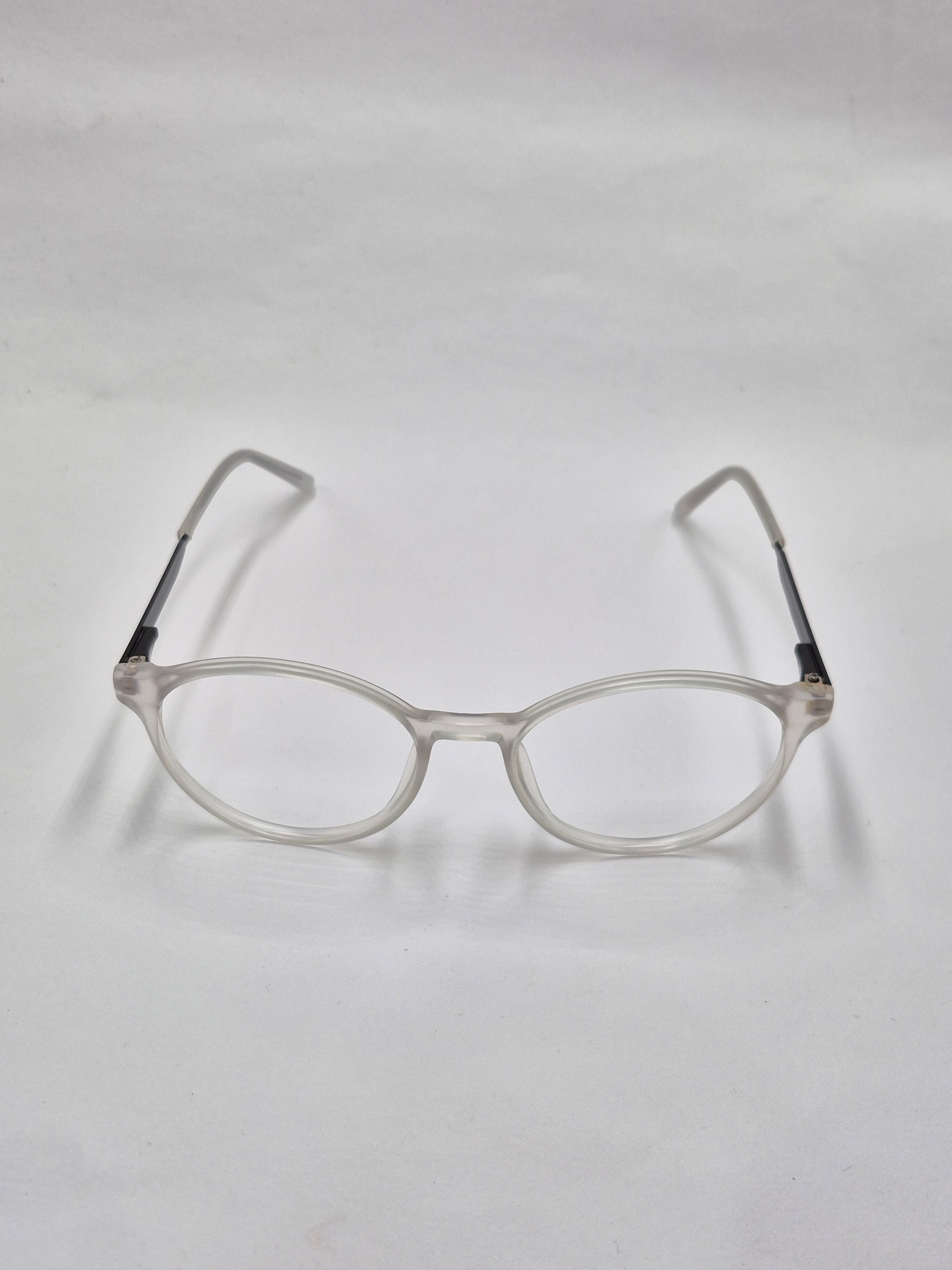 vision plus transparent white and black with metal frame