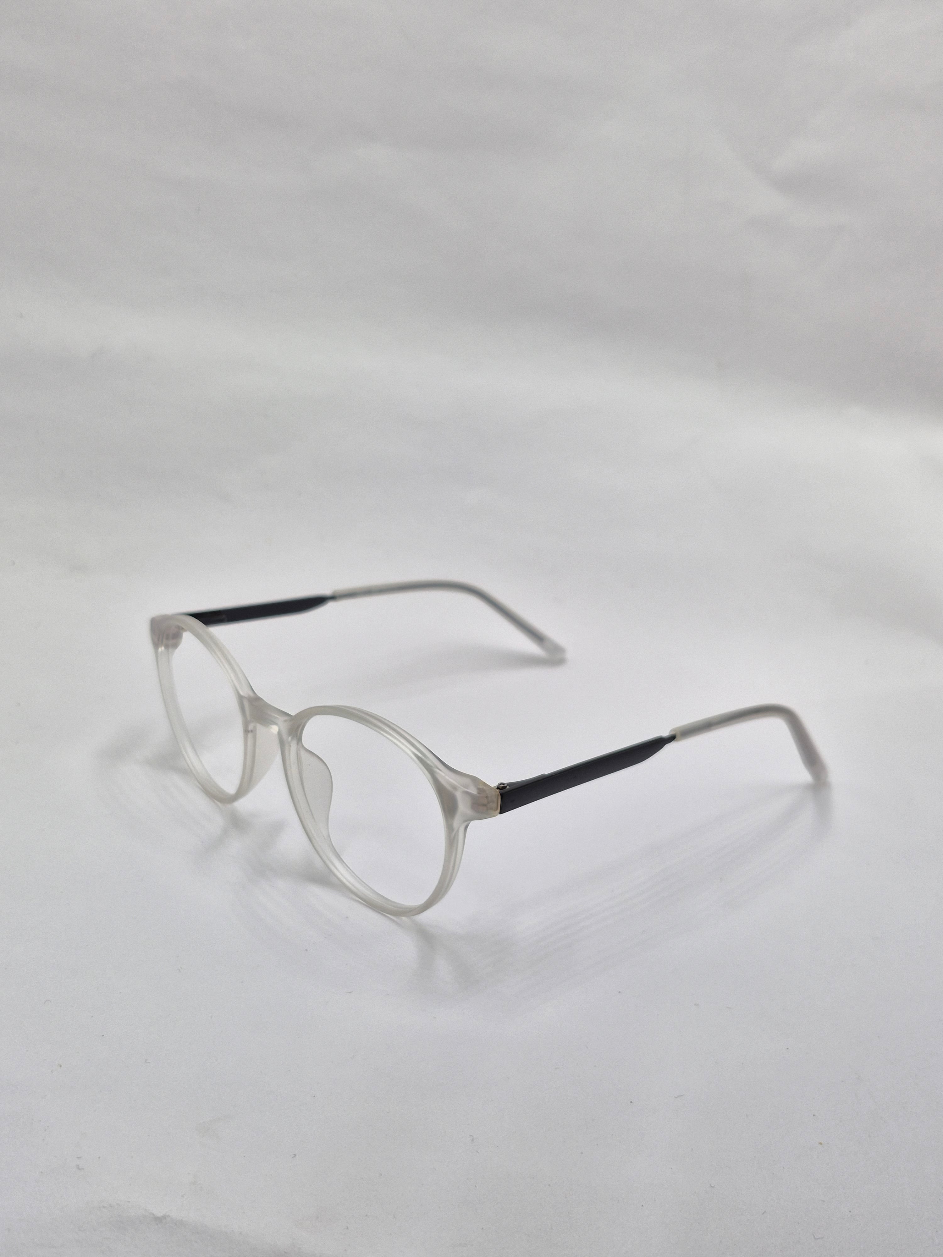 vision plus transparent white and black with metal frame