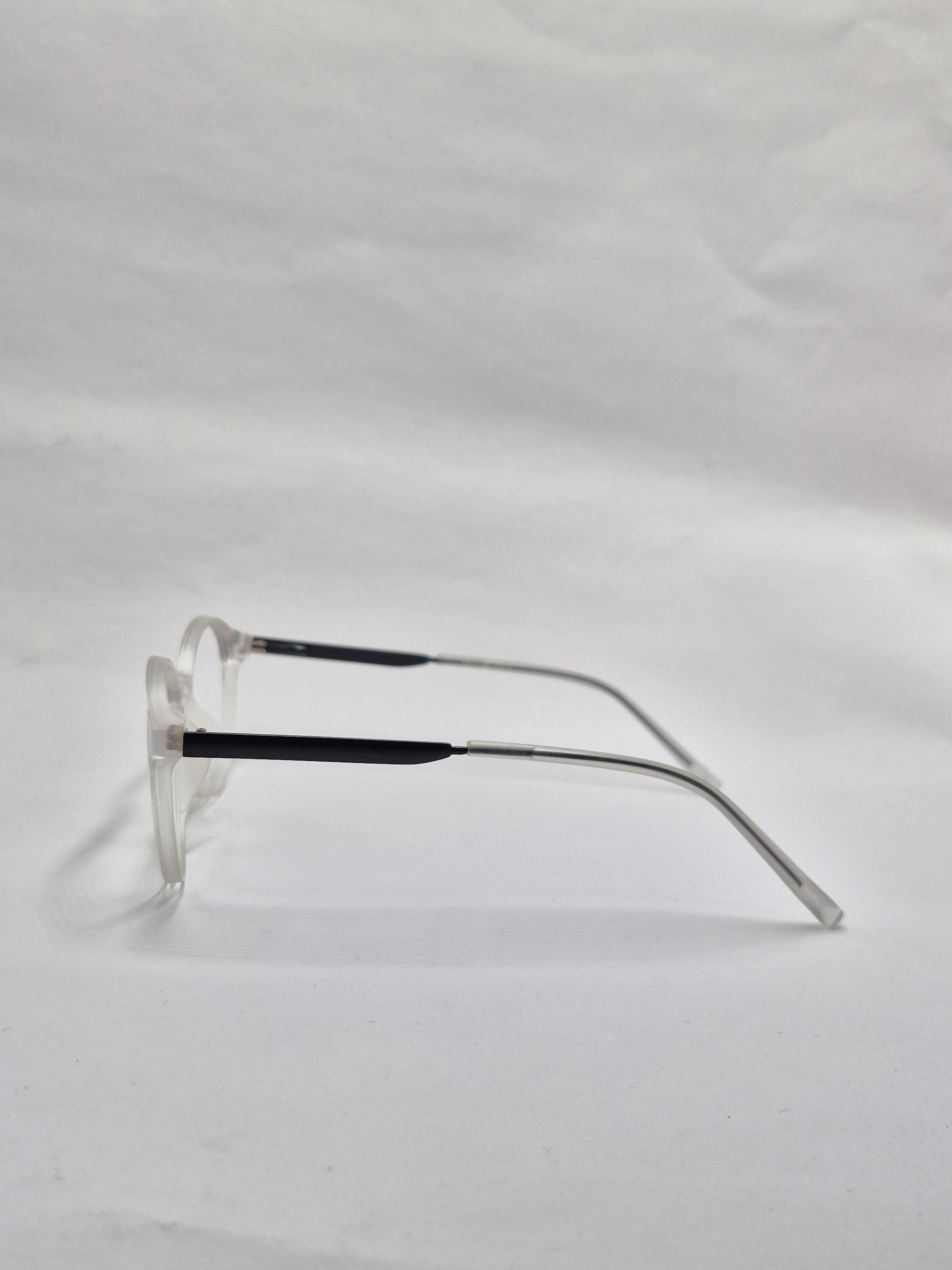 vision plus transparent white and black with metal frame