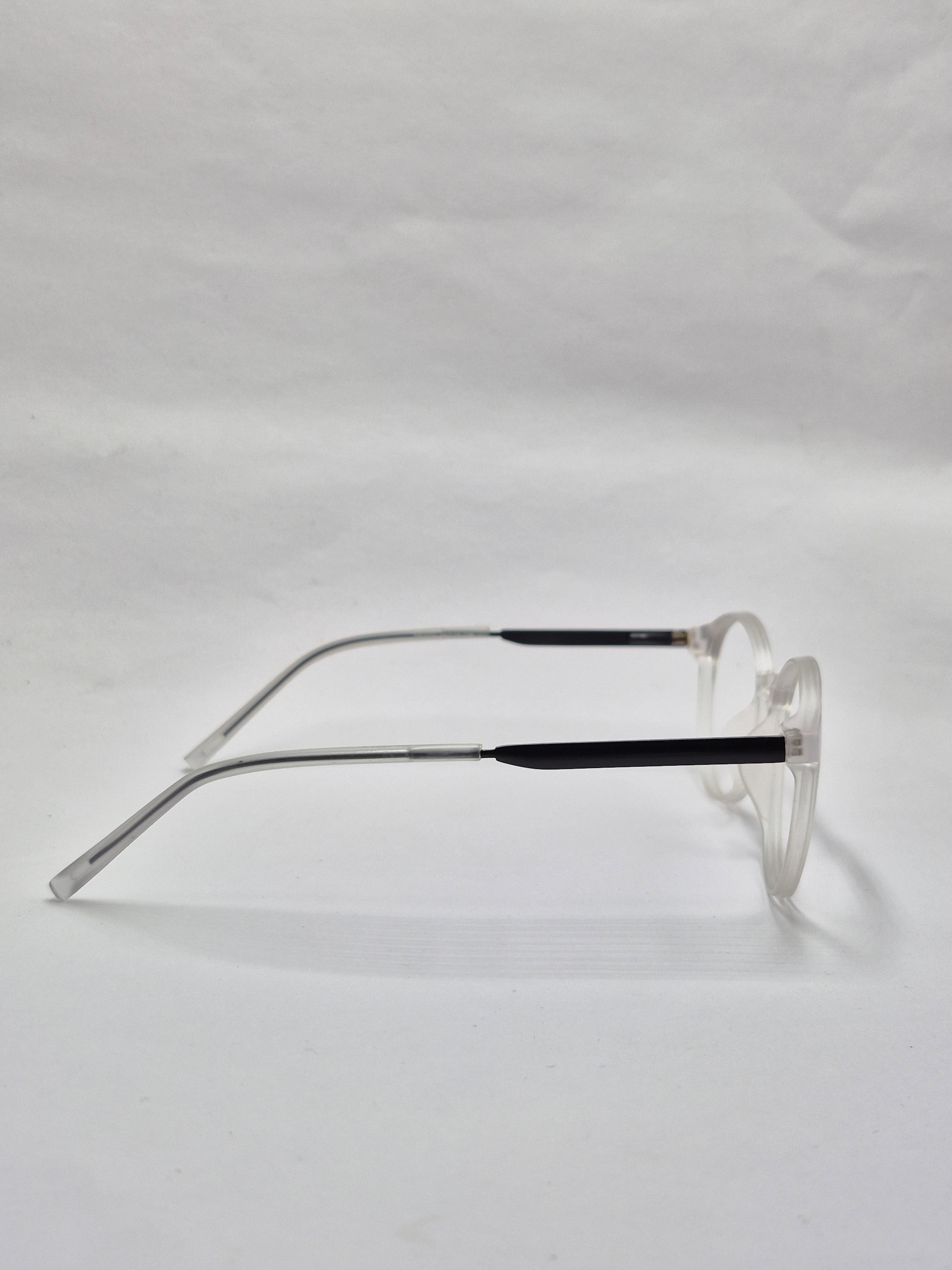 vision plus transparent white and black with metal frame