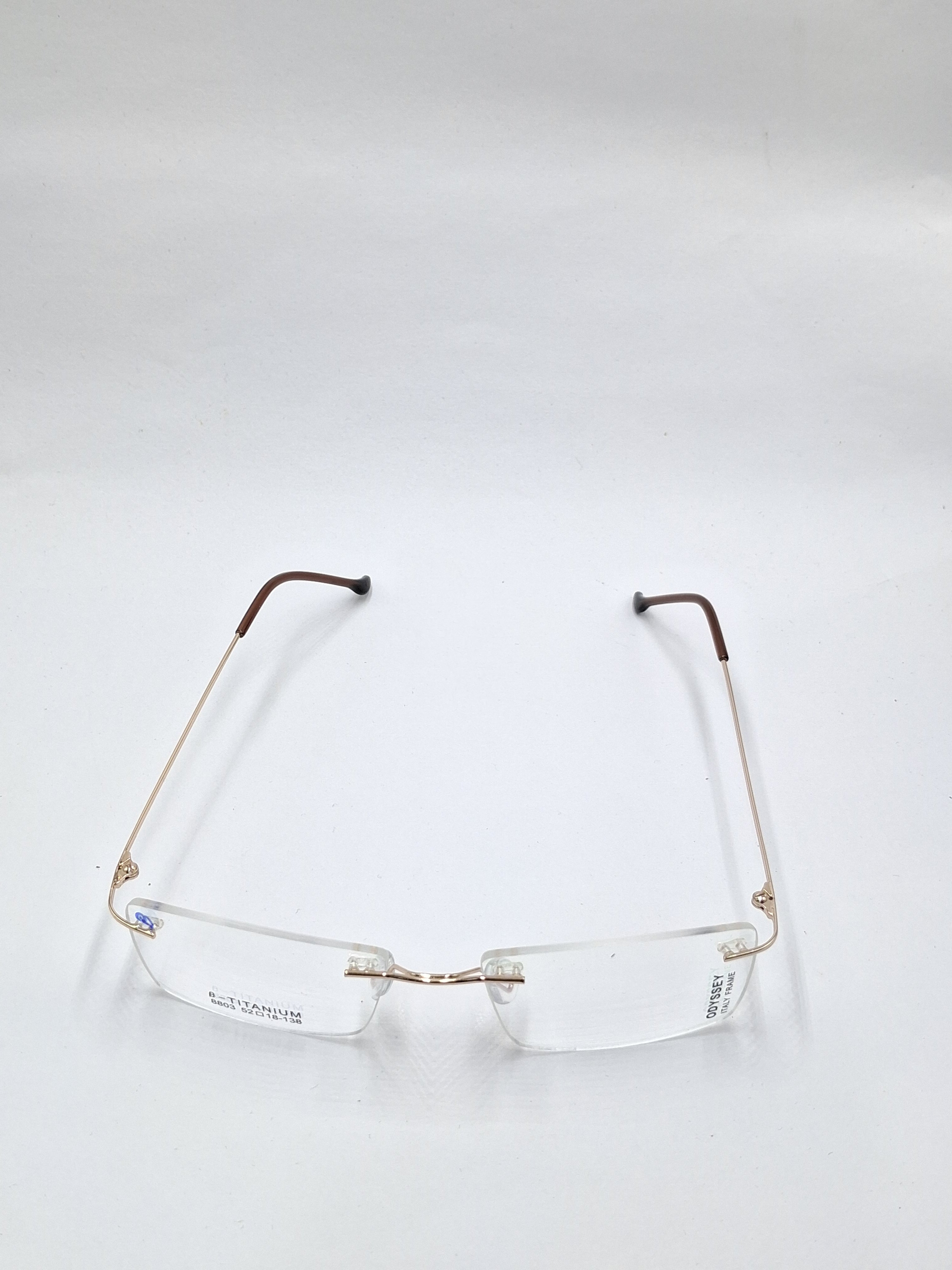 vision plus gold and brown frame less frame