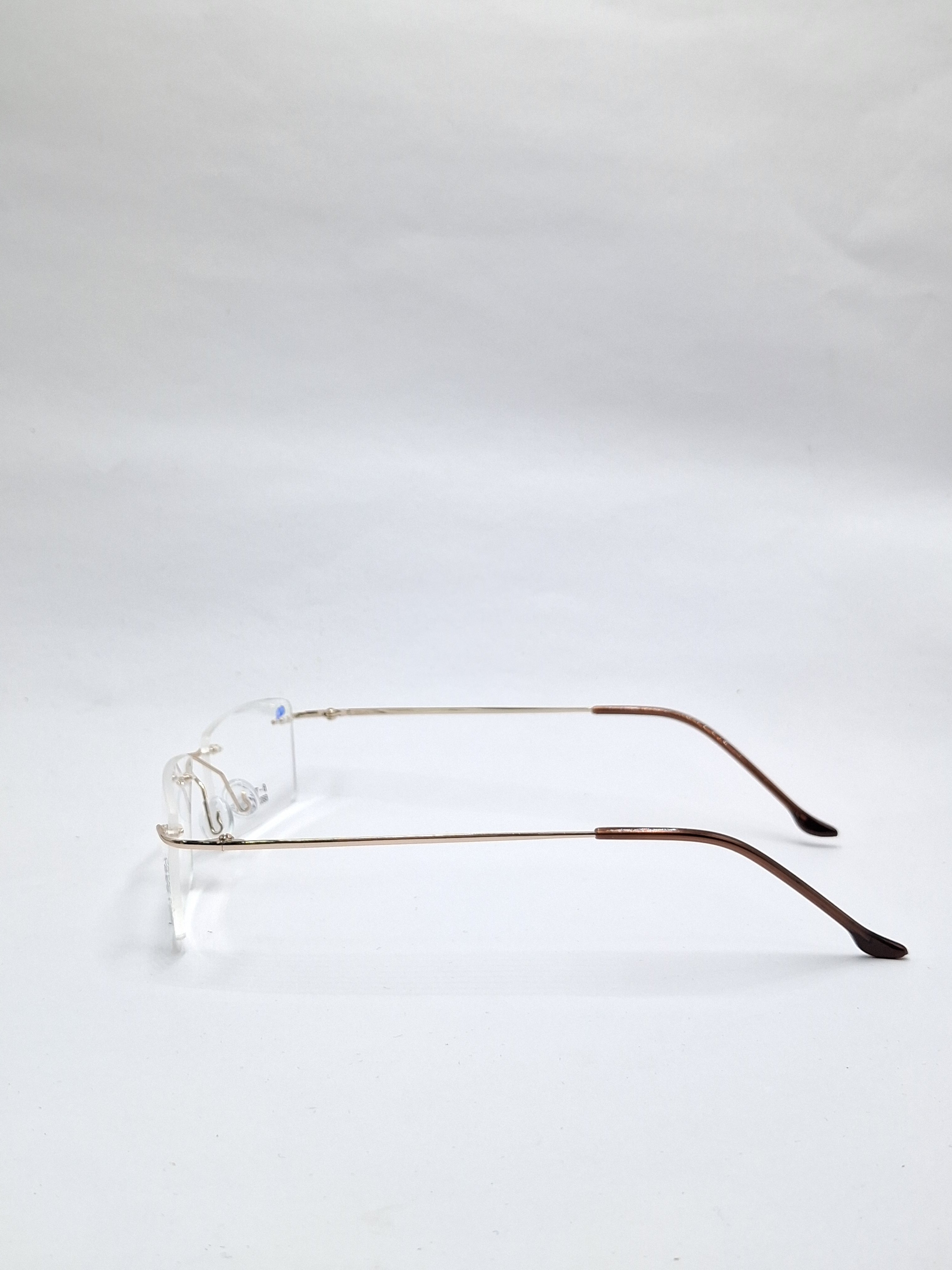 vision plus gold and brown frame less frame