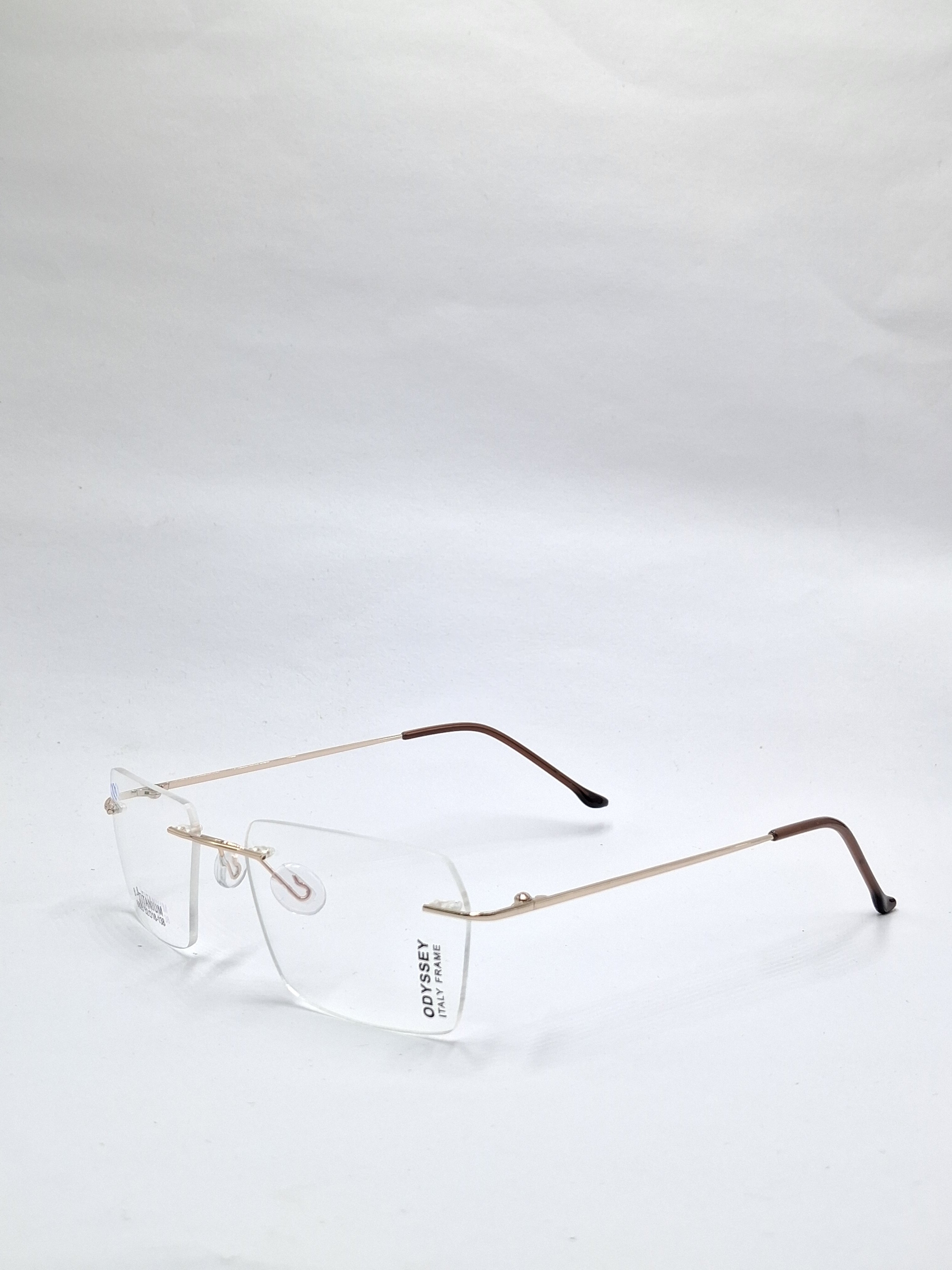 vision plus gold and brown frame less frame
