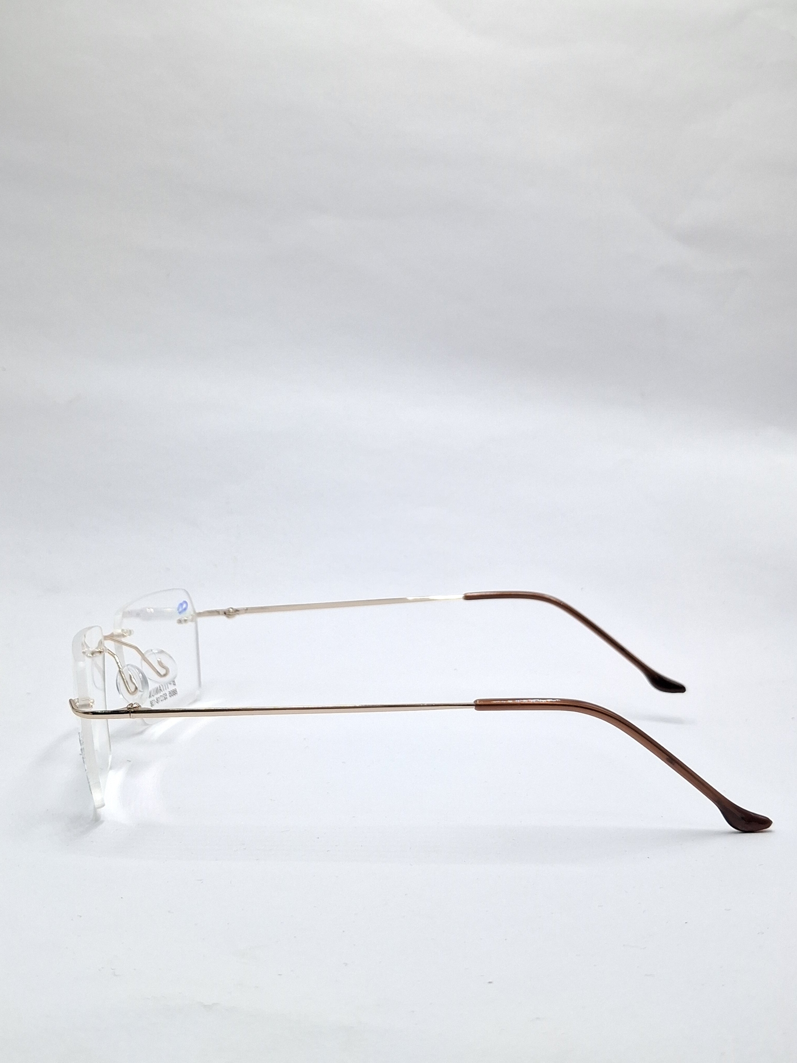 vision plus gold and brown frame less frame