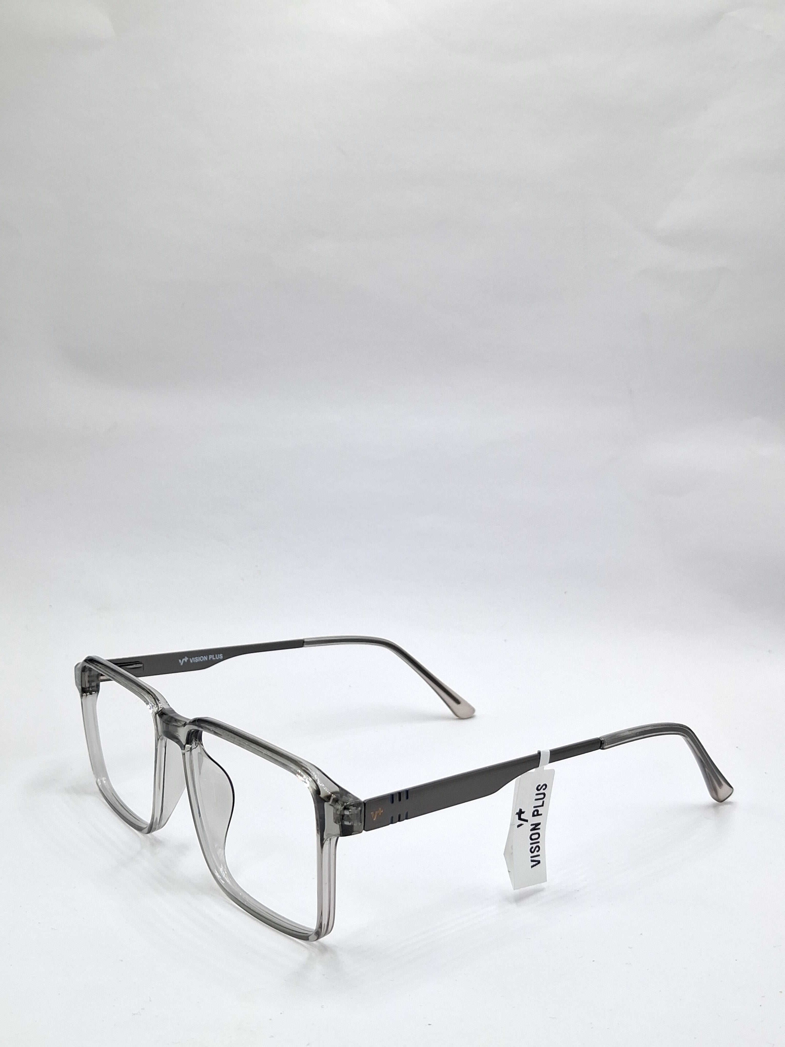 vision plus transparent silver frame