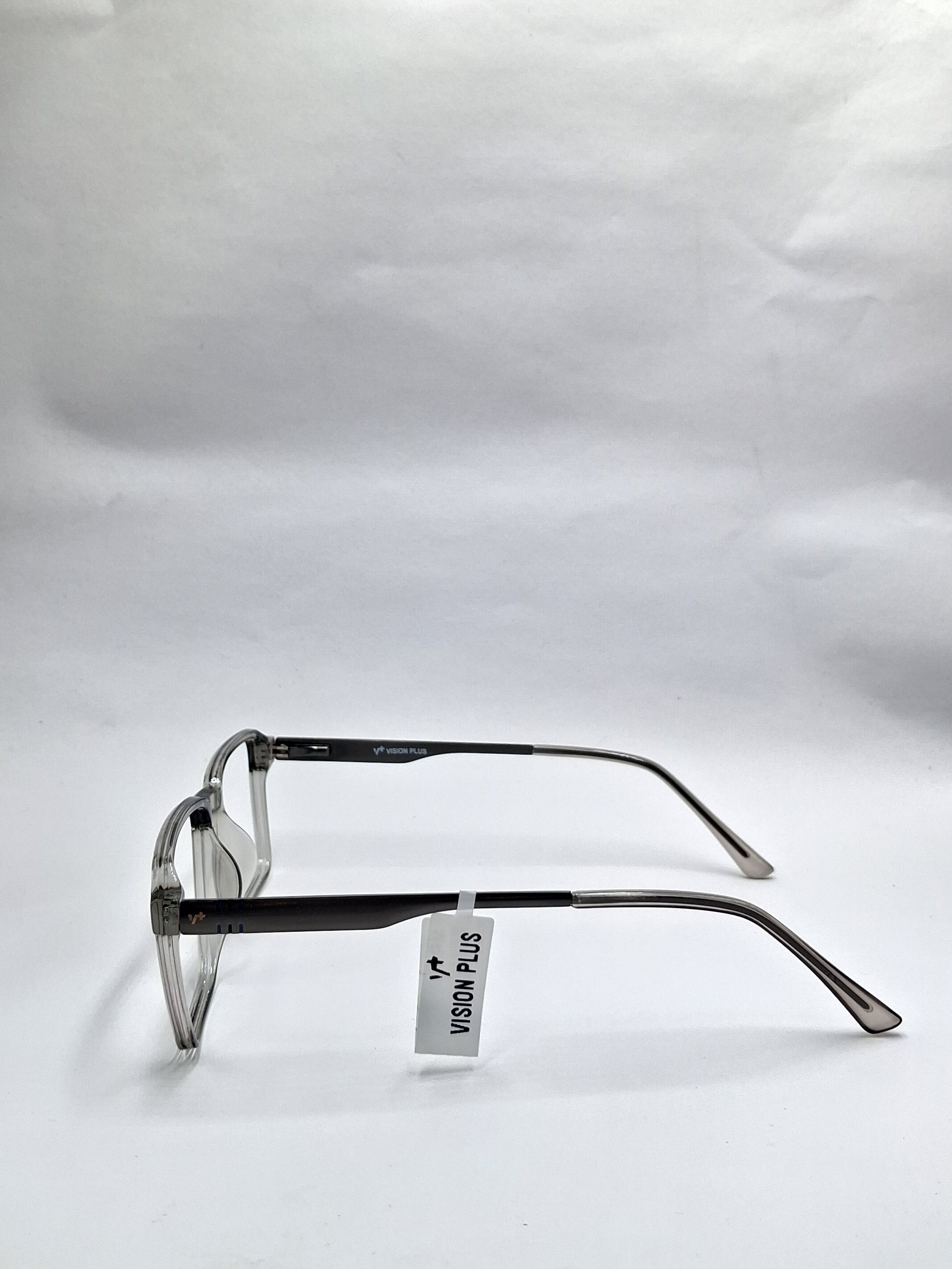 vision plus transparent silver frame