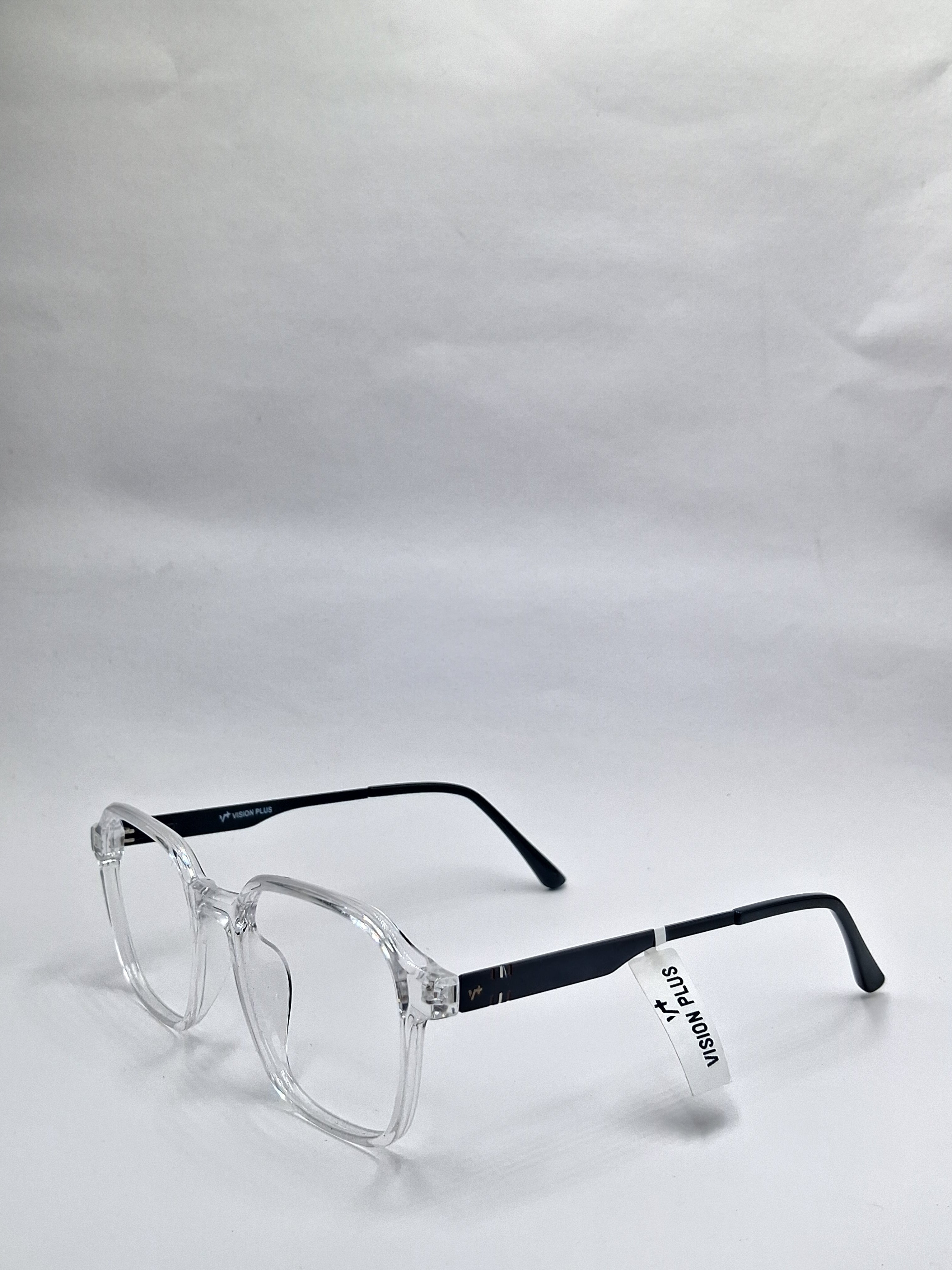vision plus transparent white and black frame