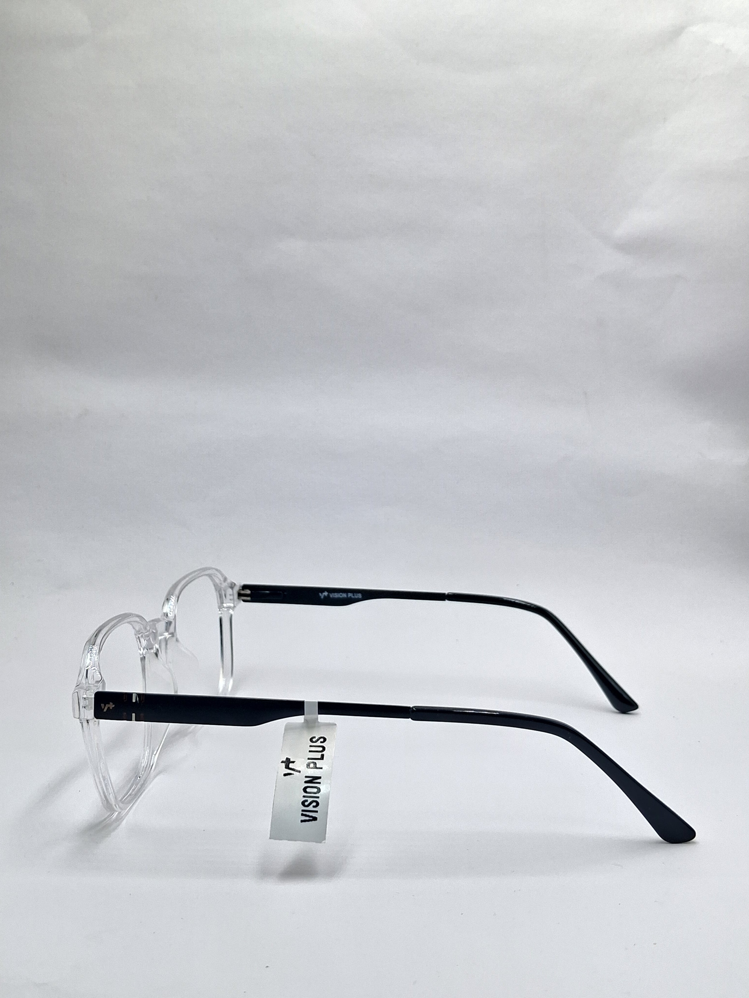 vision plus transparent white and black frame