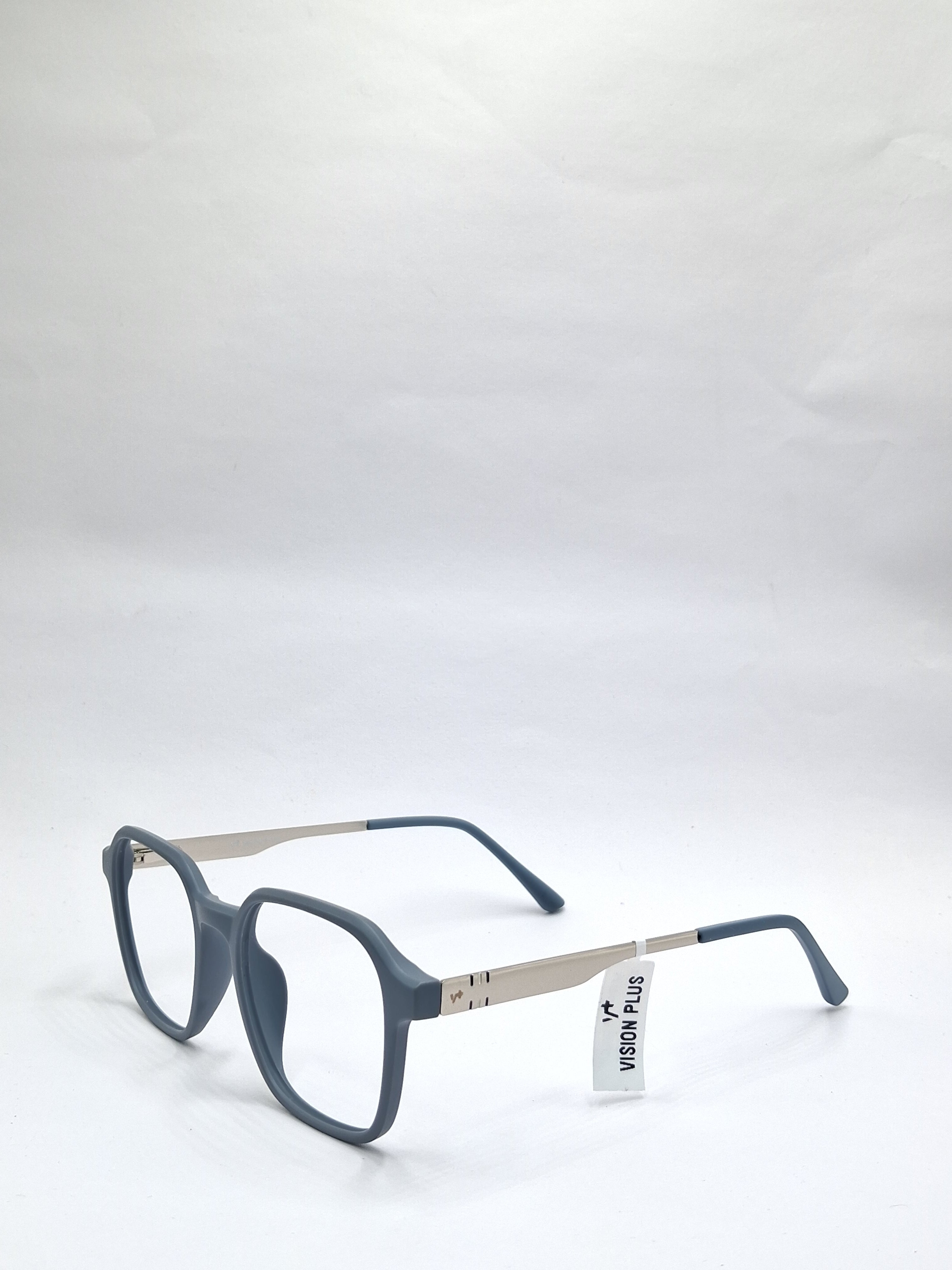 vision plus matte gray and silver frame