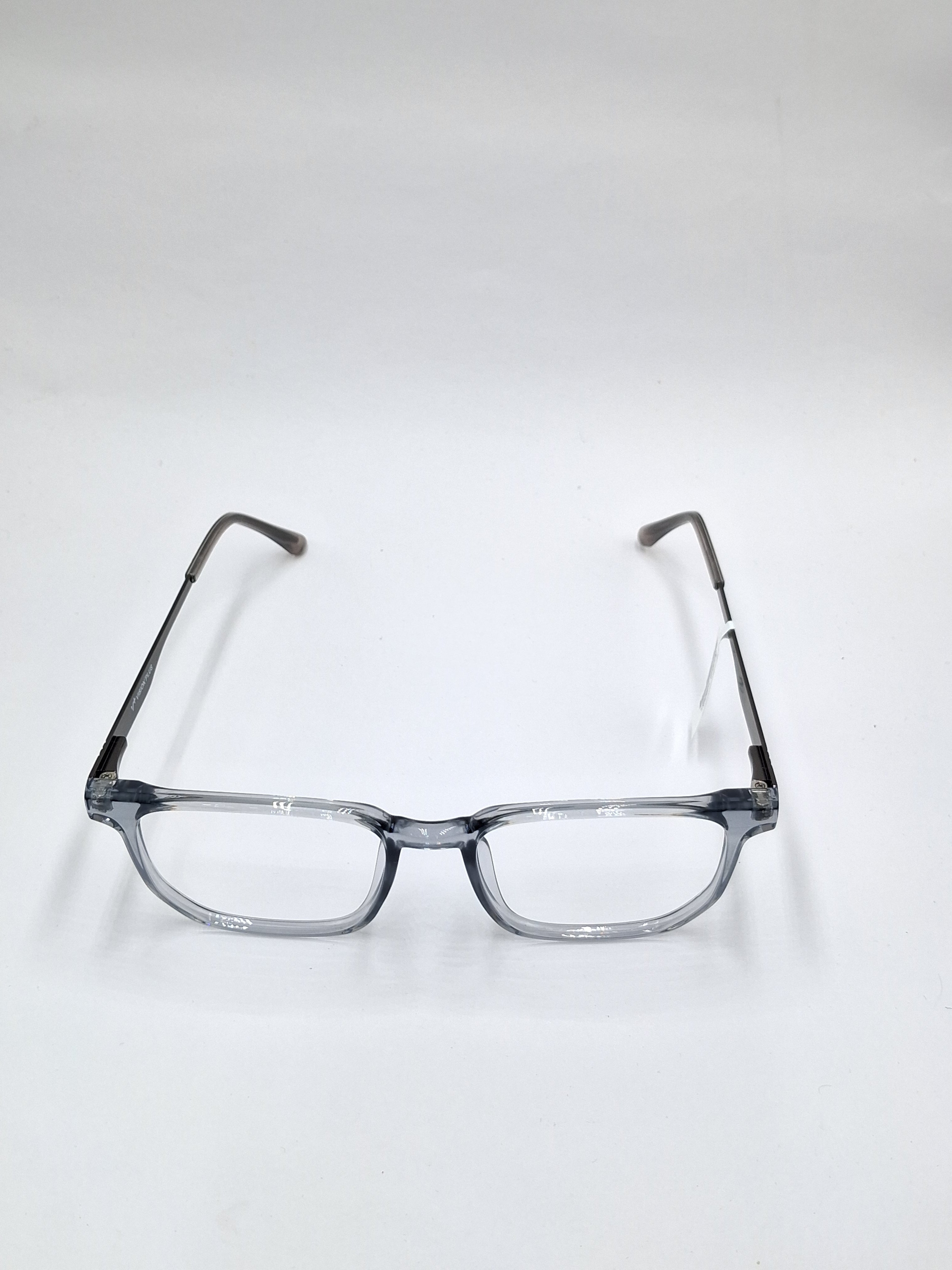 vision plus transparent gray and silver frame