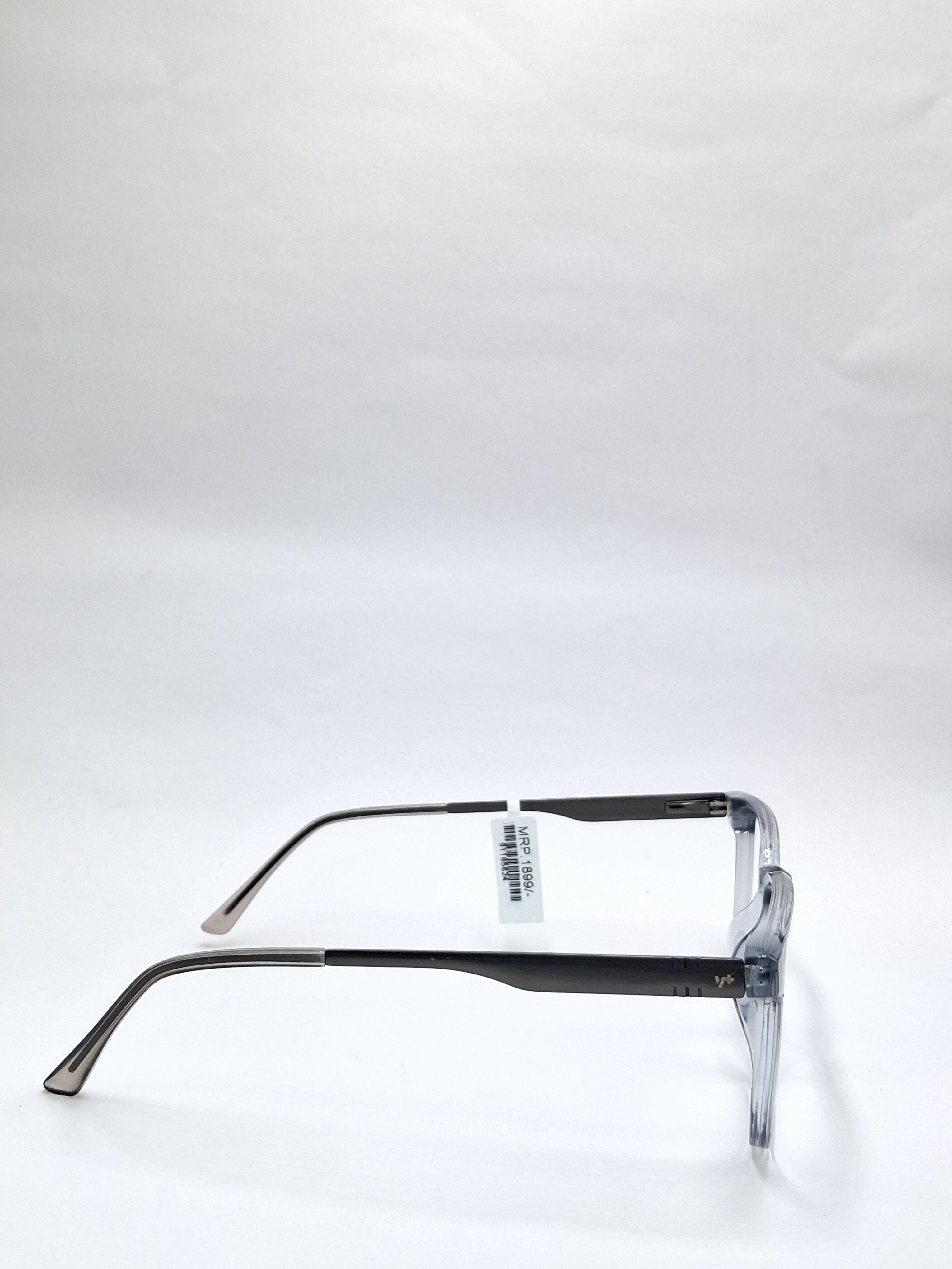 vision plus transparent gray and silver frame