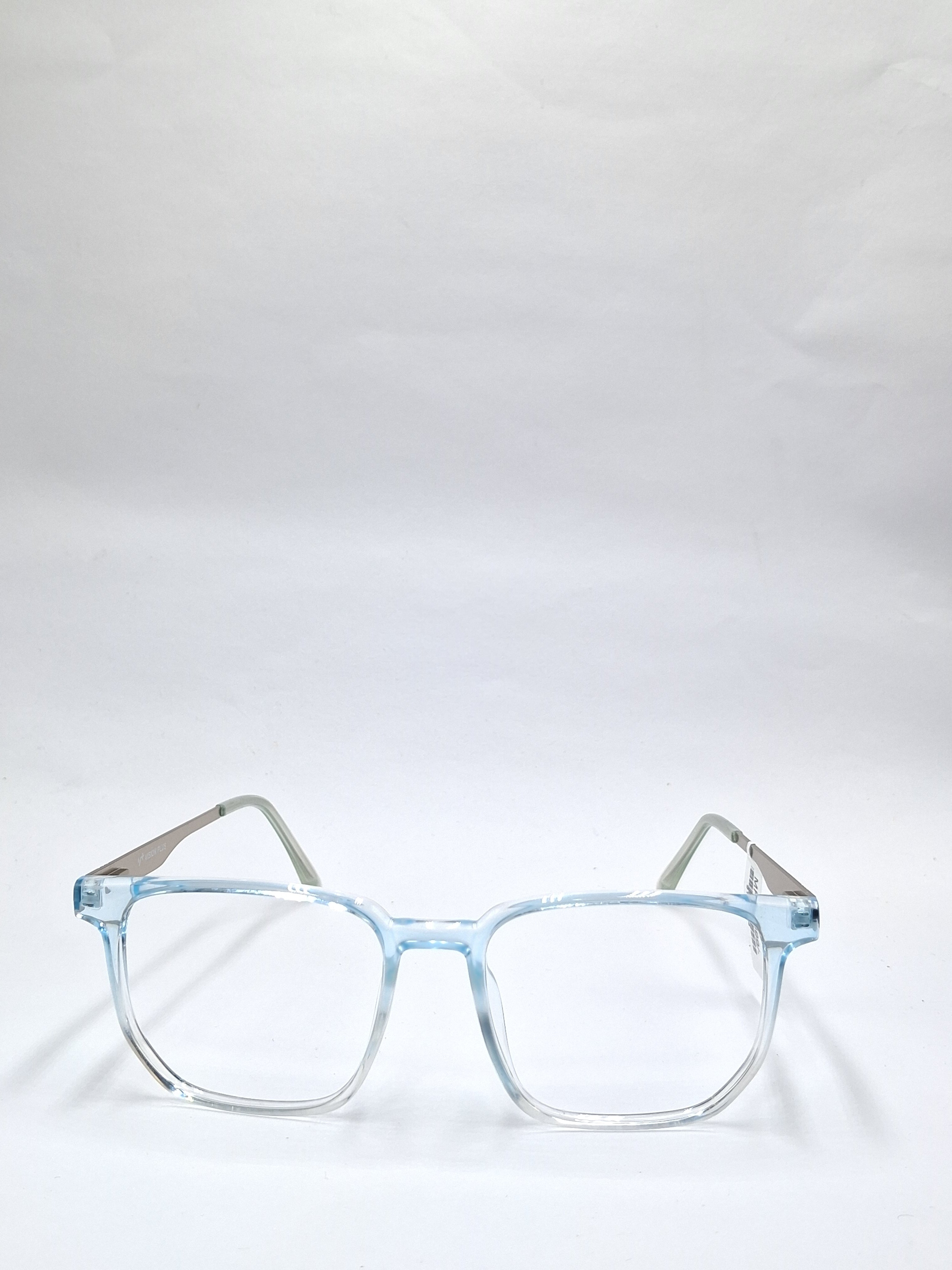 vision plus transparent blue silver frame with metal stick
