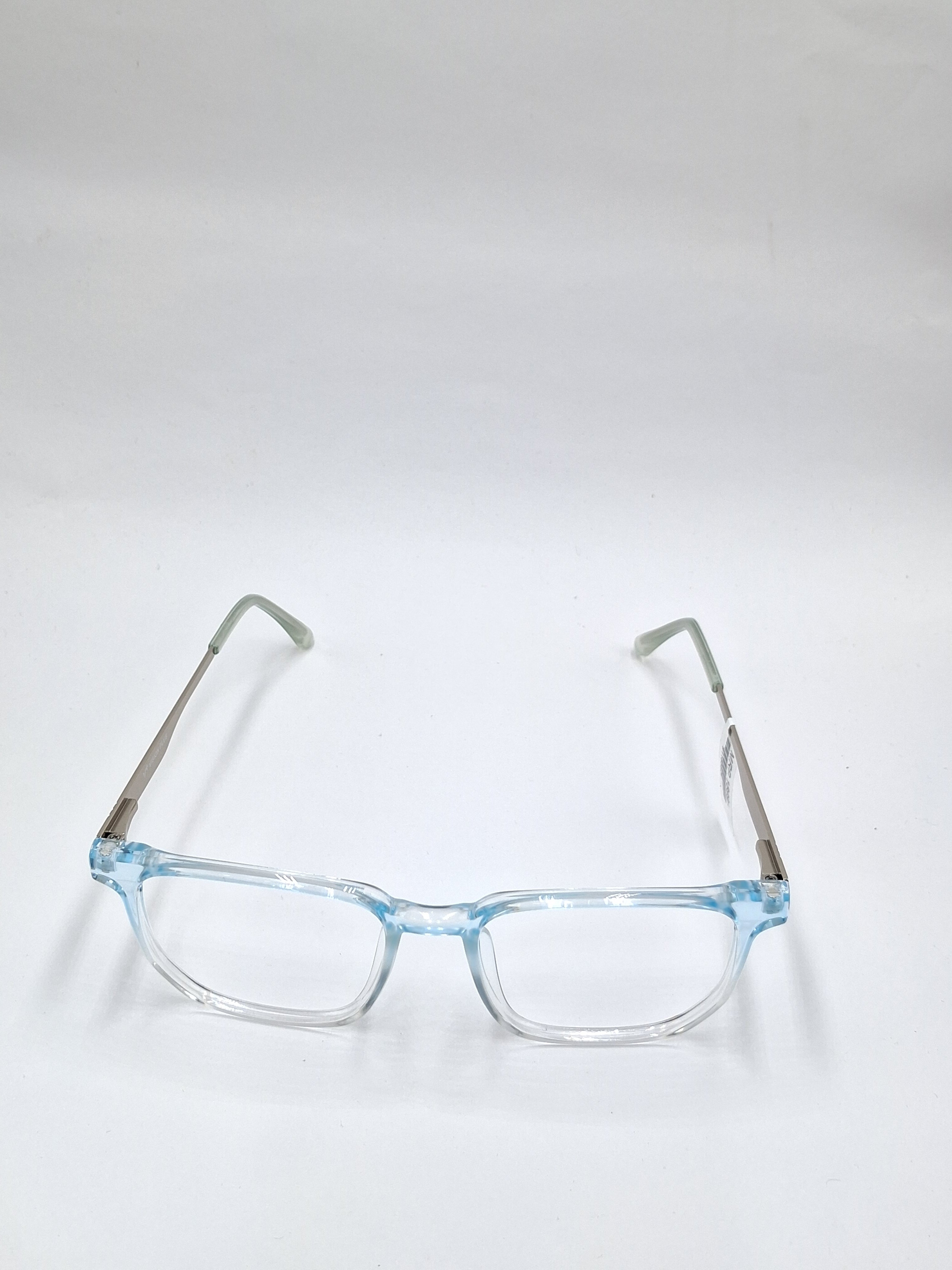 vision plus transparent blue silver frame with metal stick
