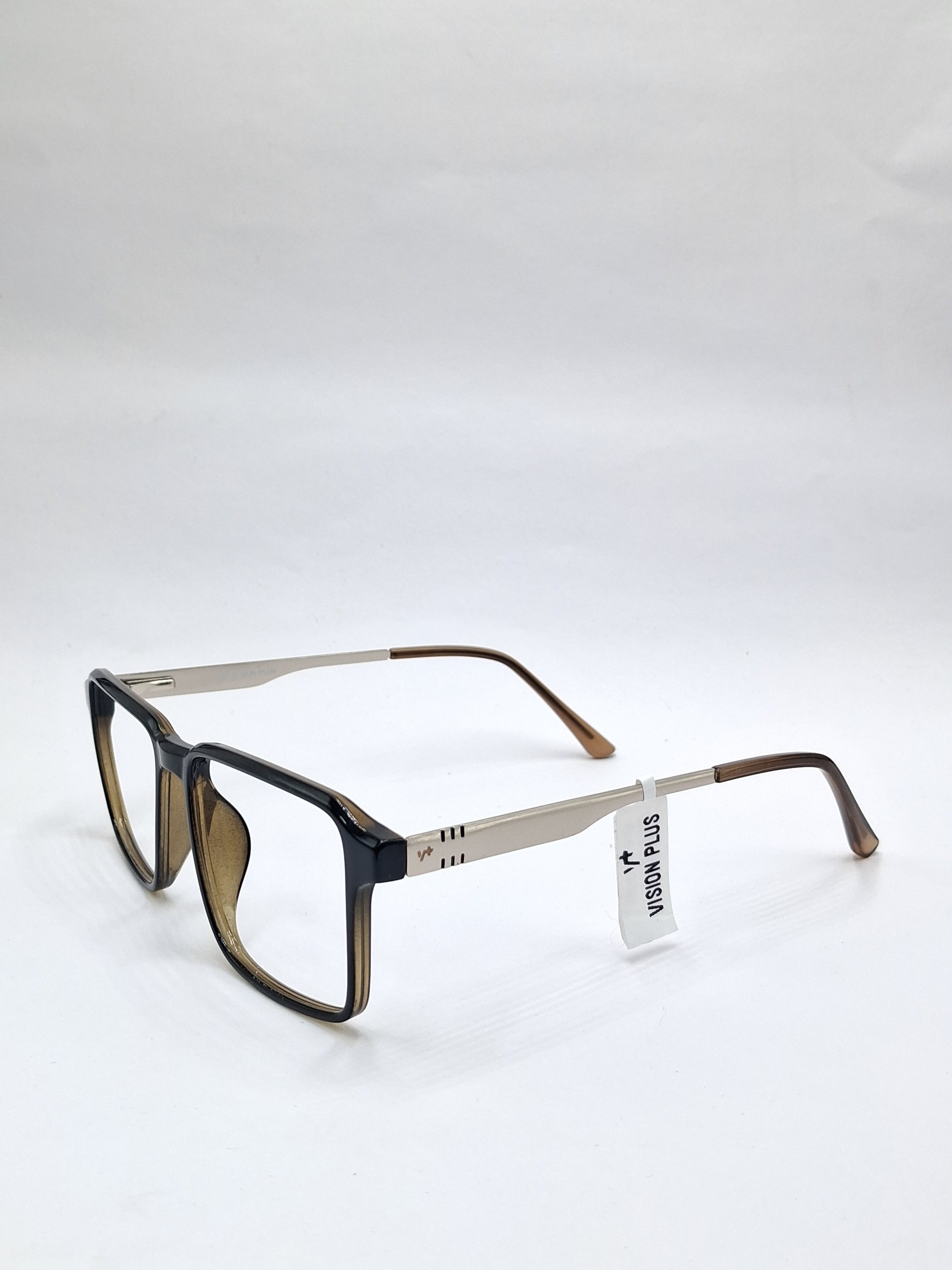 vision plus brown and silver frame with metal stick frame