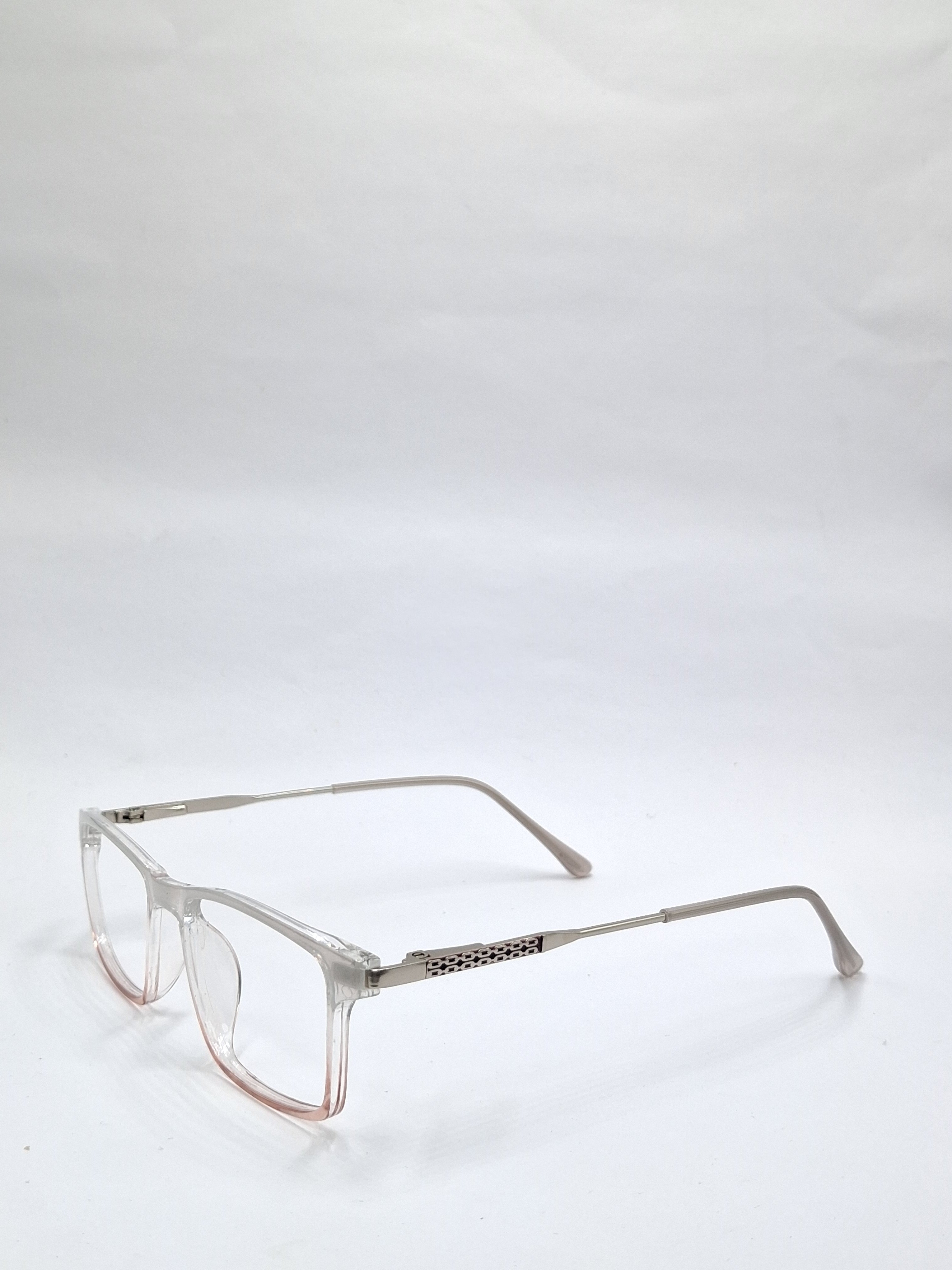 vision plus beige transparent white with metal frame