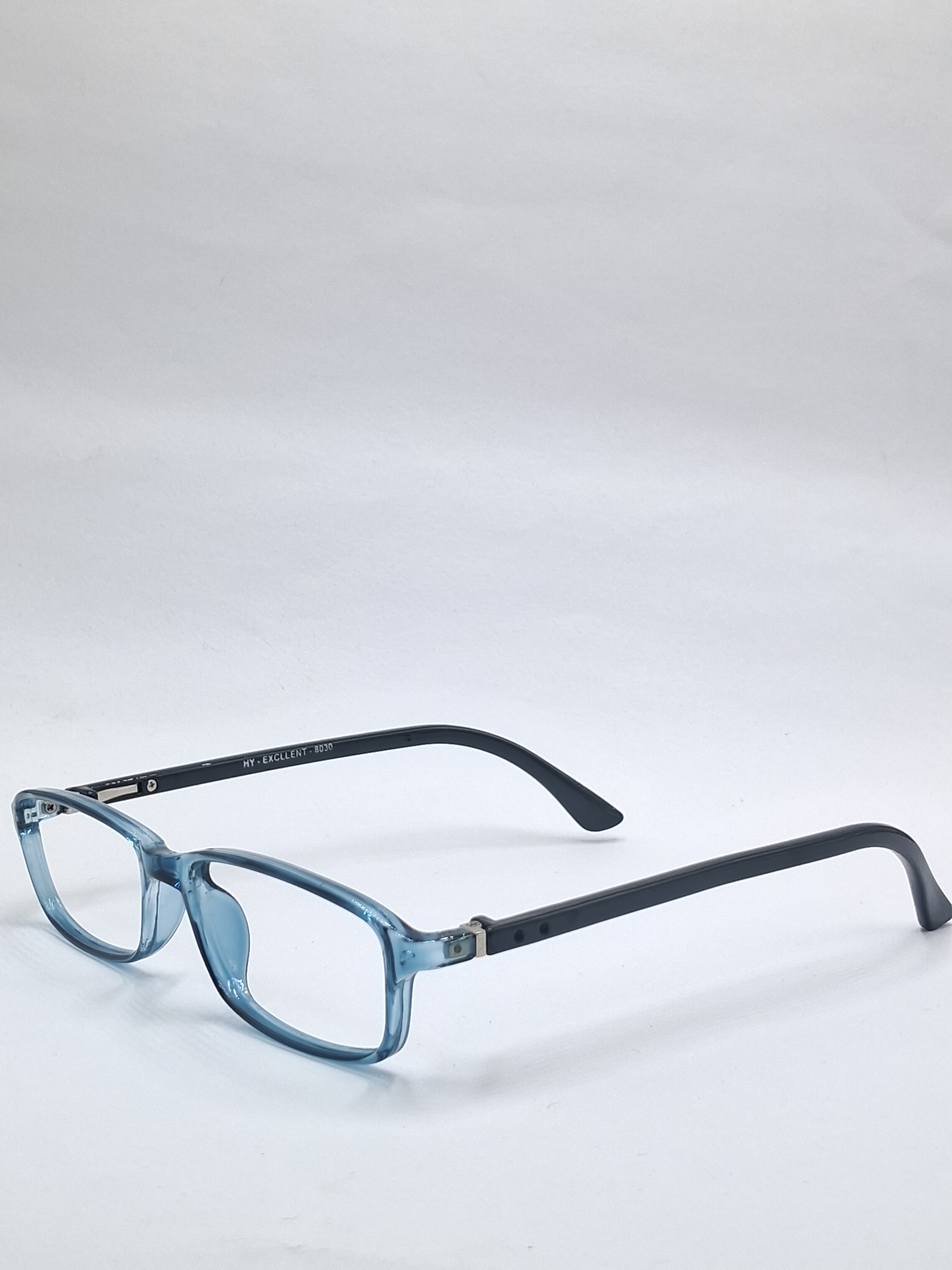 vision plus transparent blue and black frame
