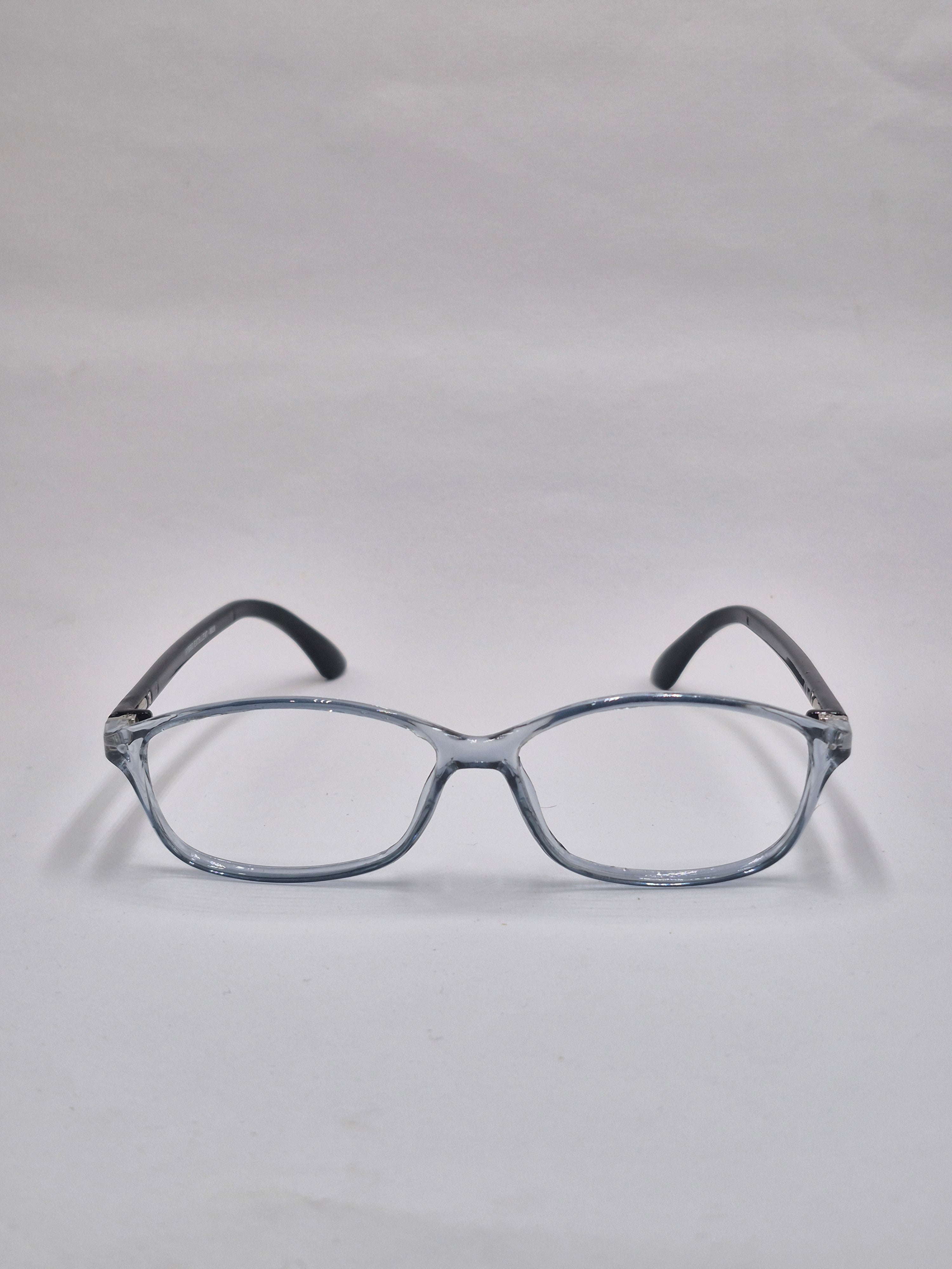 vision plus transparent gray and black frame