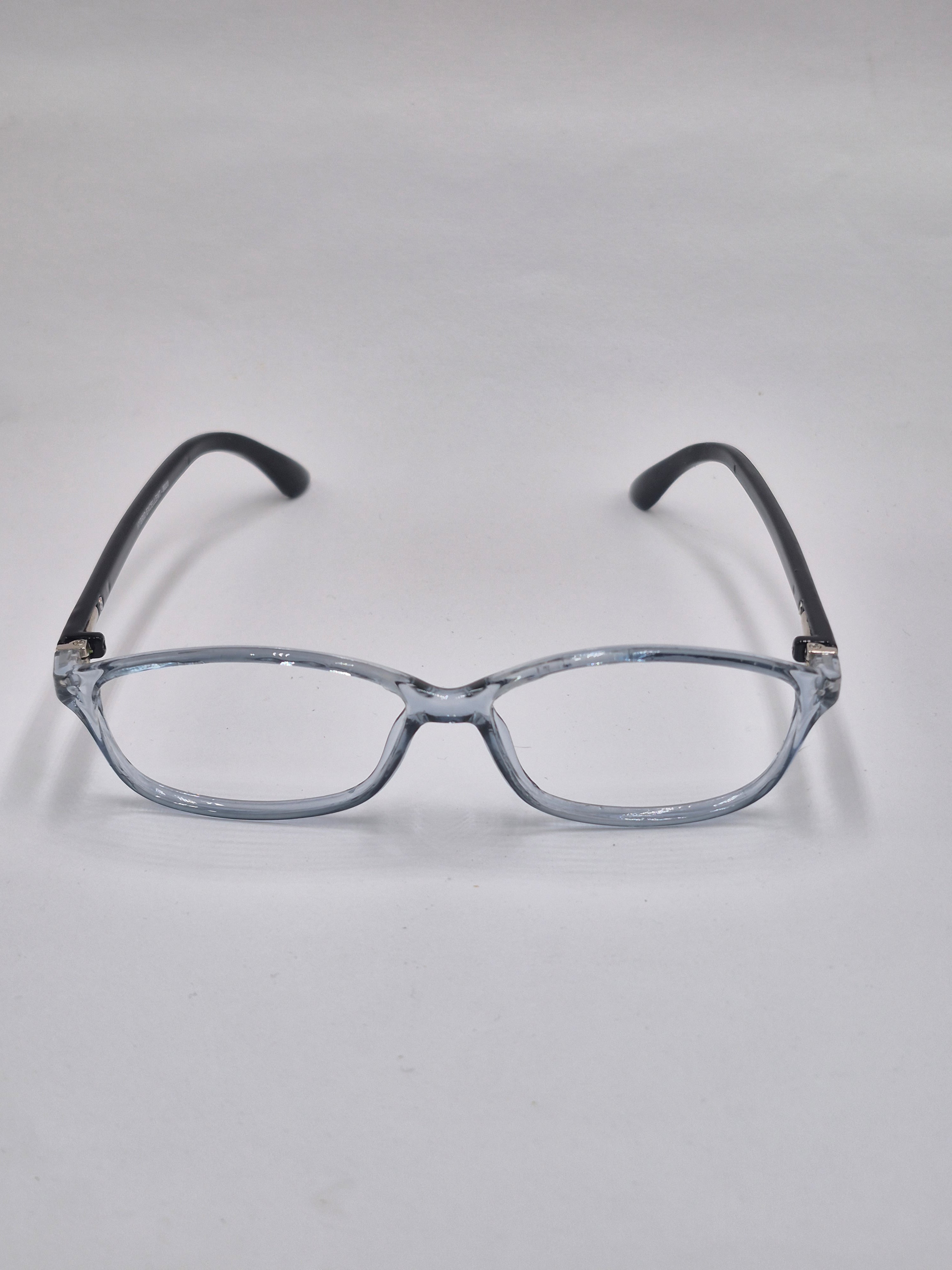 vision plus transparent gray and black frame