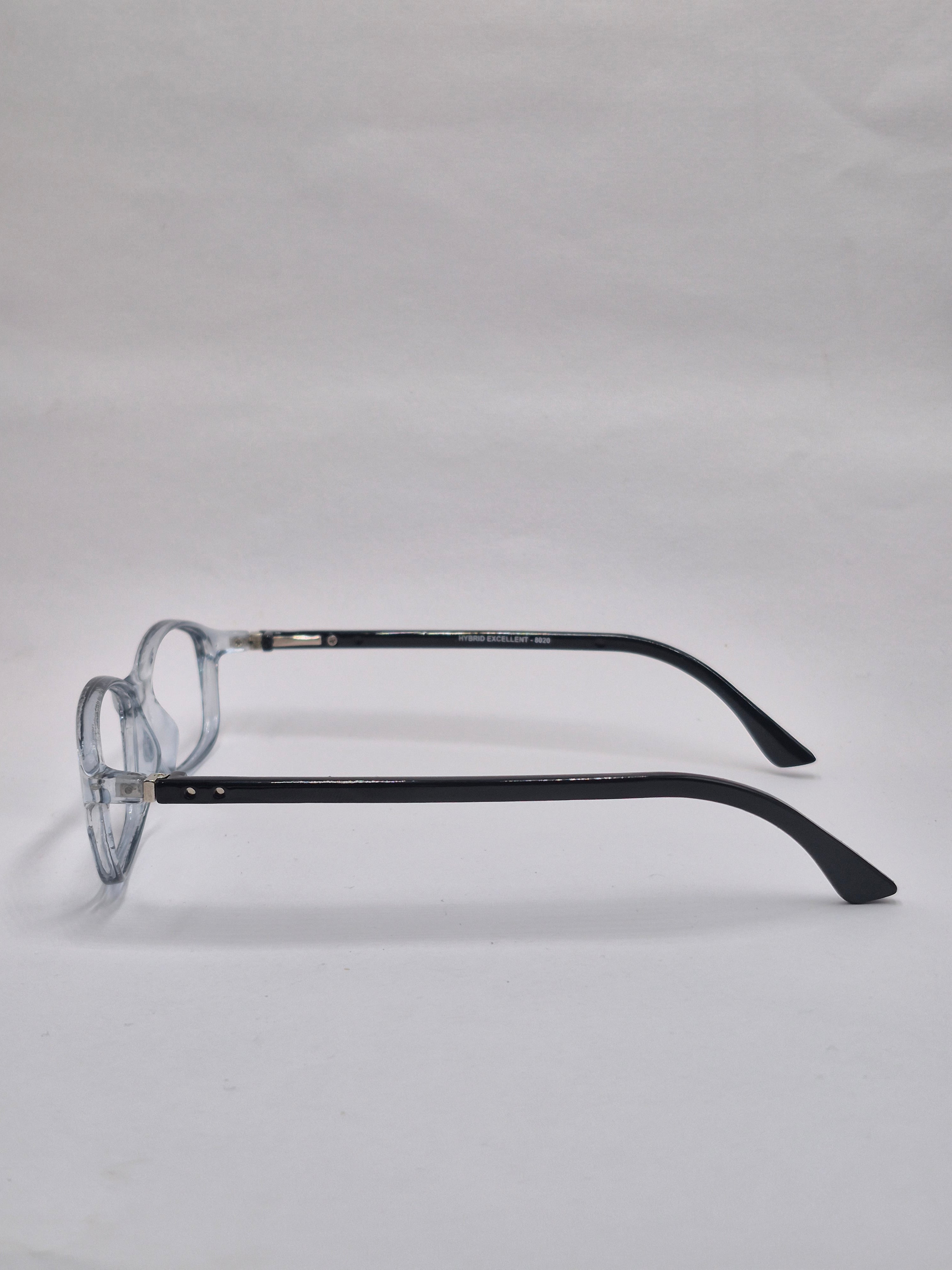 vision plus transparent gray and black frame
