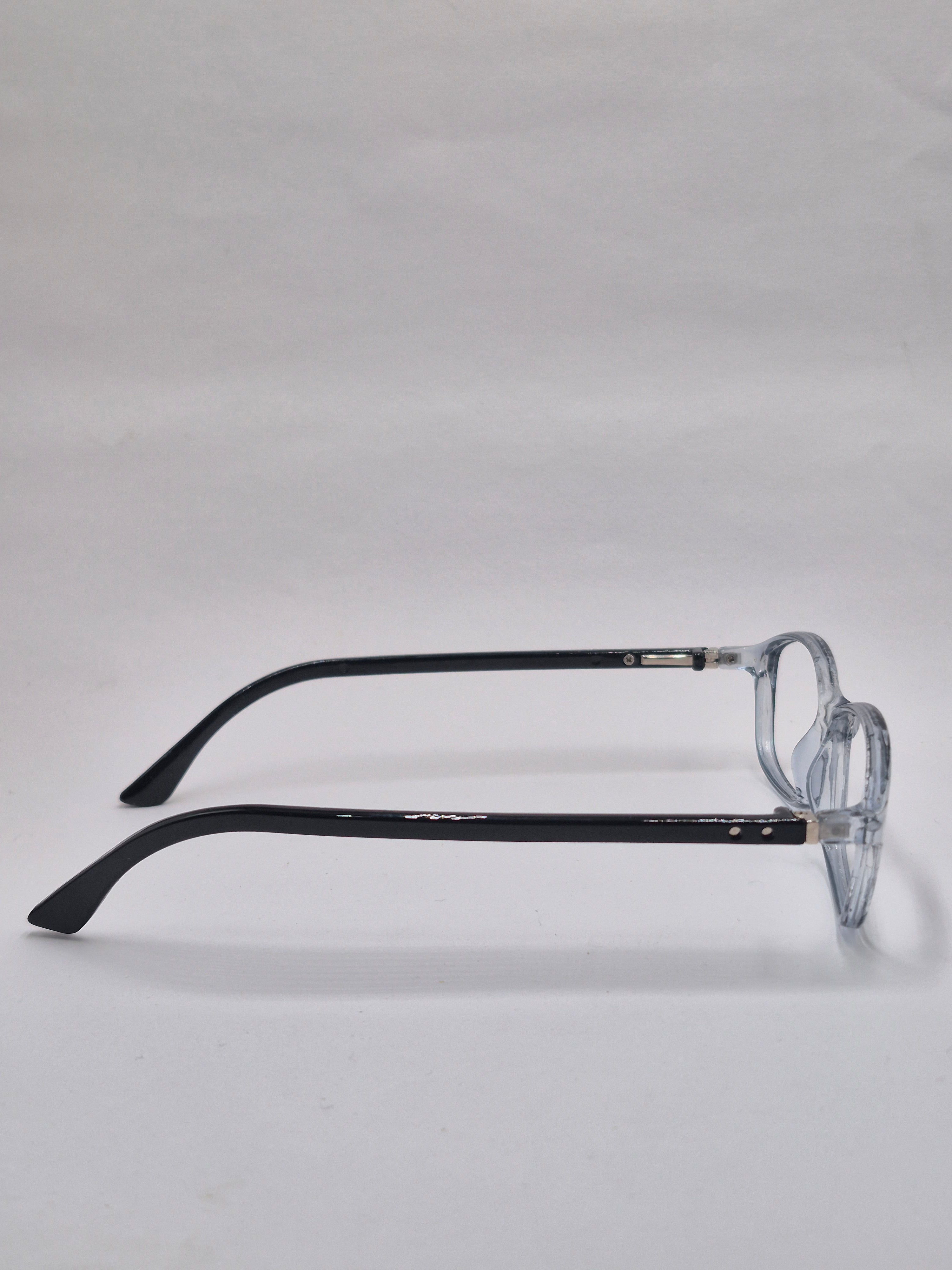 vision plus transparent gray and black frame