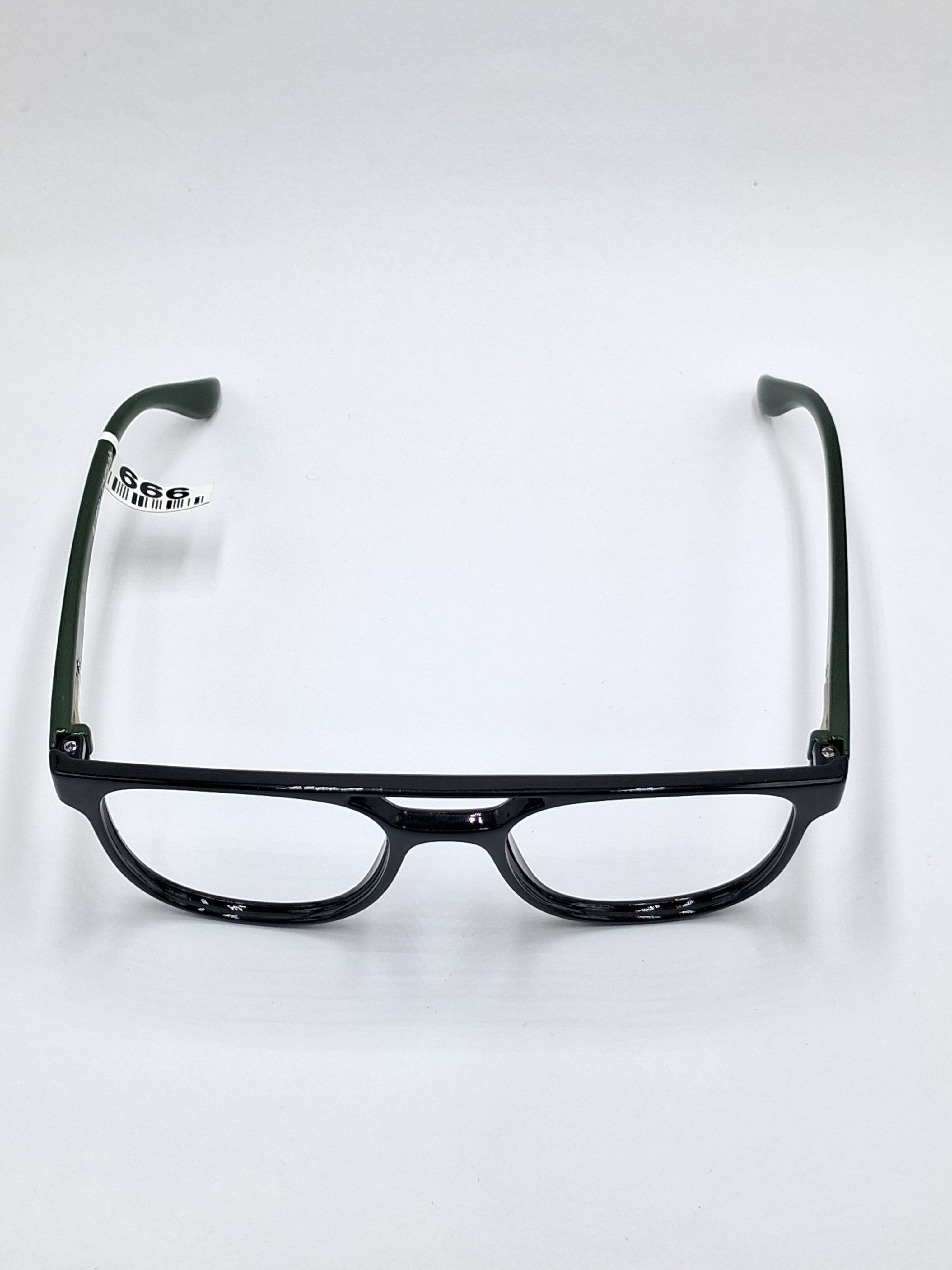 vision plus double bar glossy black with green stick frame