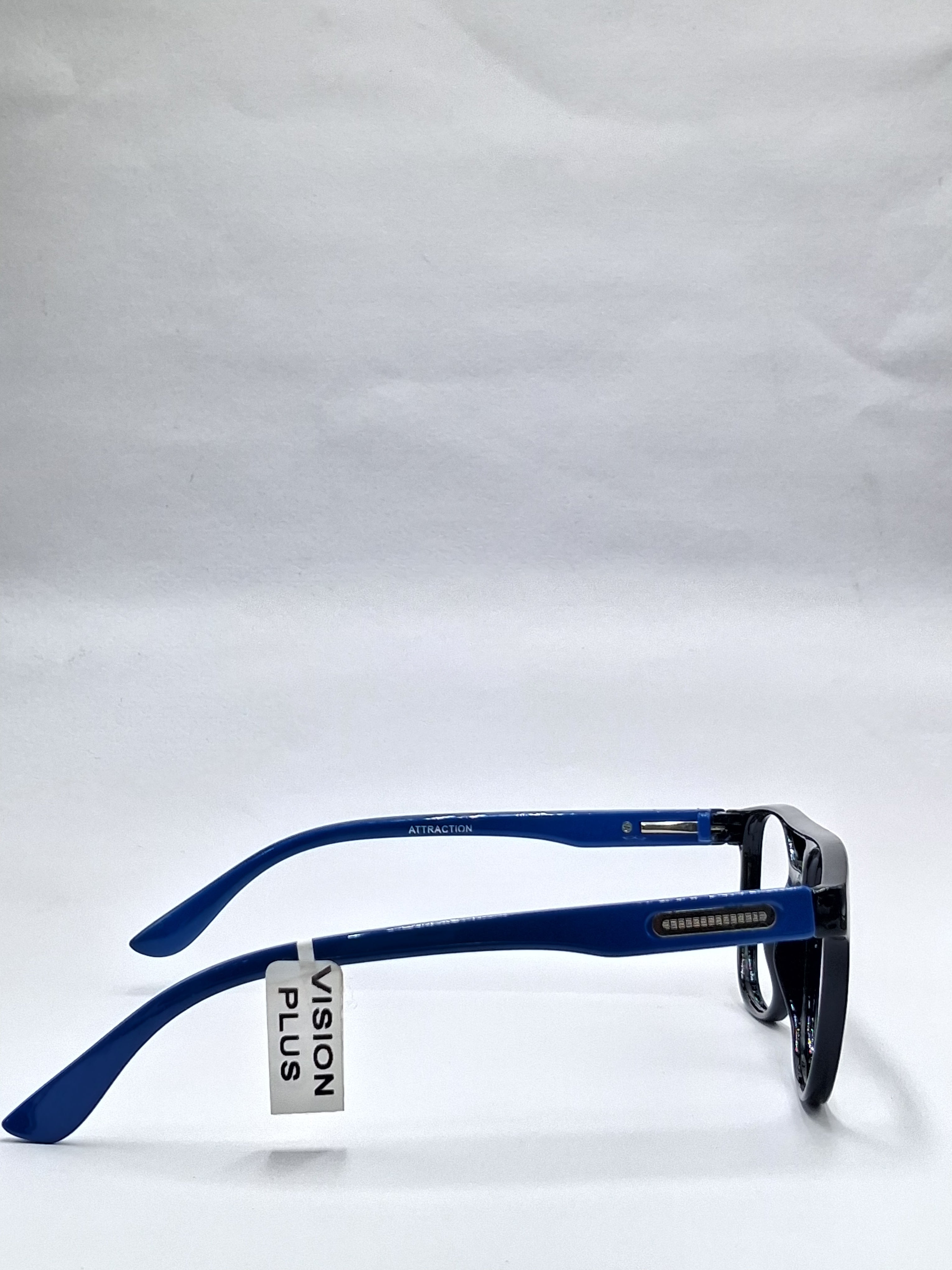 vision plus double bar with glossy black and blue stick frame