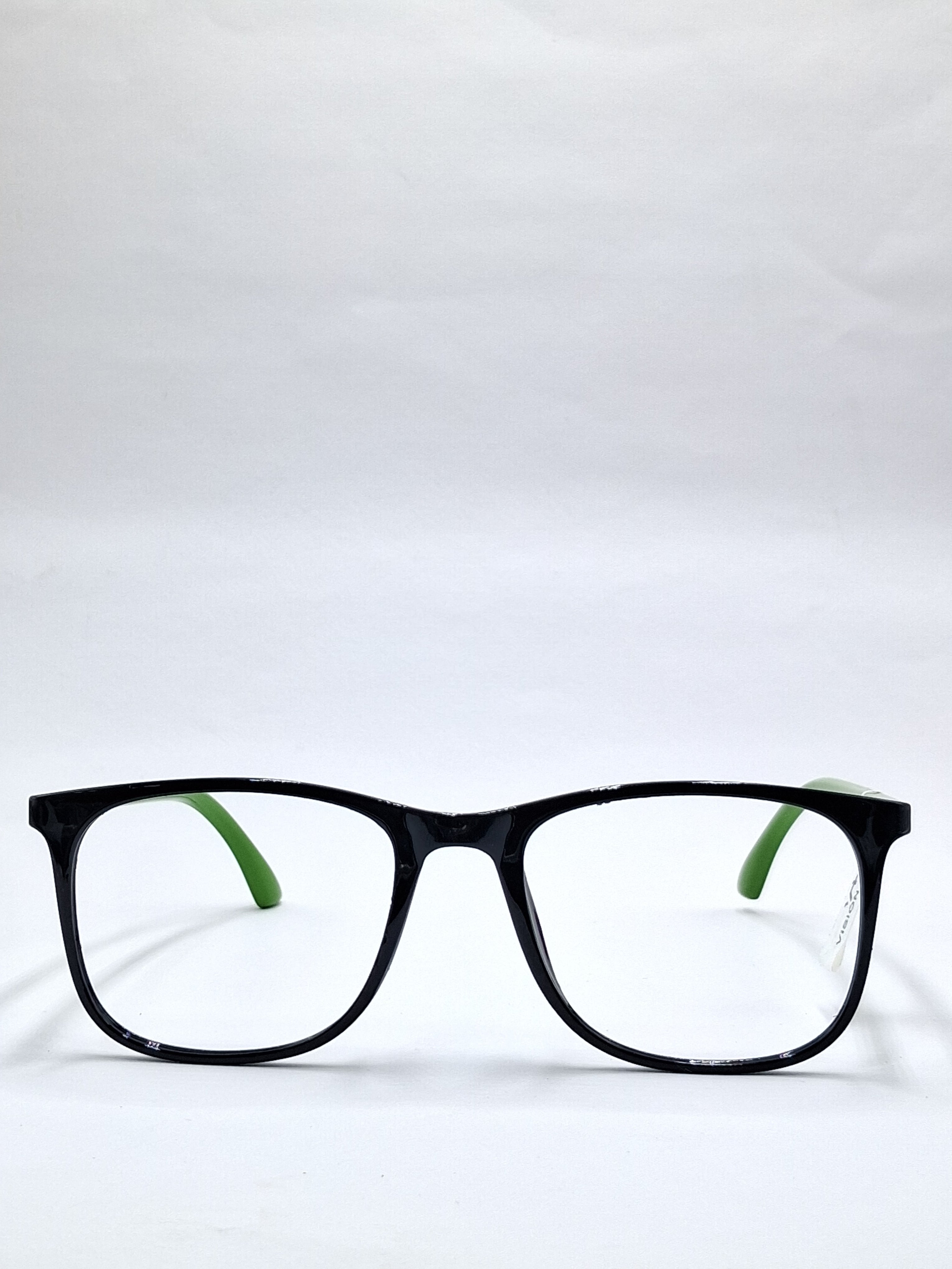 vision plus glossy black with green stick frame